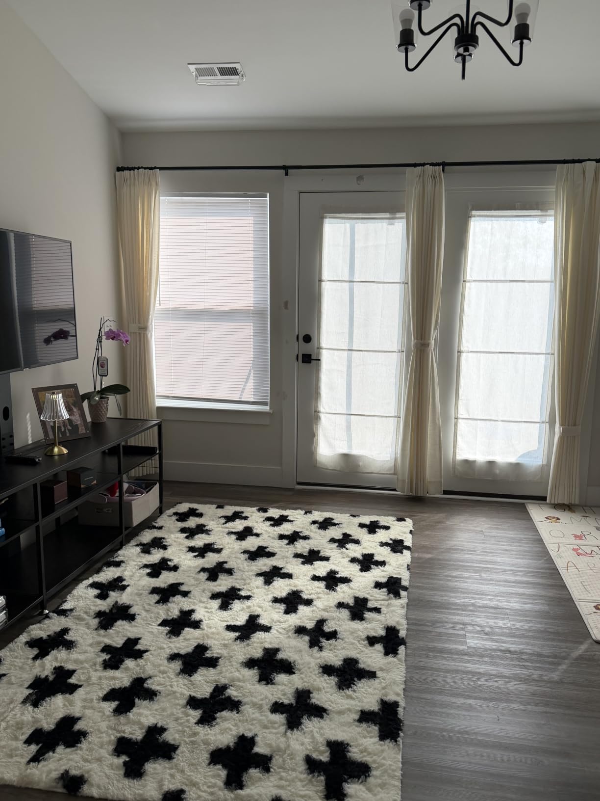 PureCozy Beige 8x10 Area Rug for Living Room Soft Checkered Shag Carpet customer photo 1