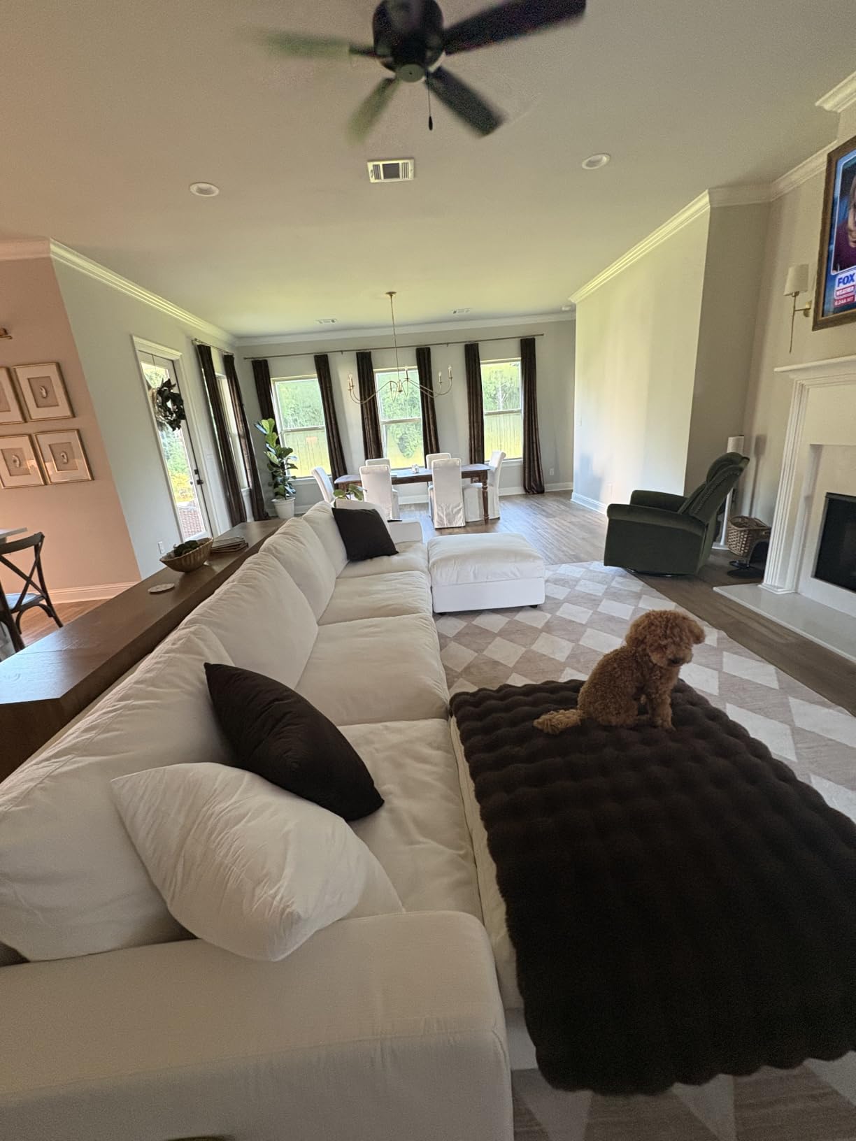 Cloud Couch Sectional 113.2'' Oversized Modular Deep Seat Sofa L Shaped Comfy White Cloud Couch with Washable Cover for Living Room 3 Seater with 1 Ottoman customer photo 1