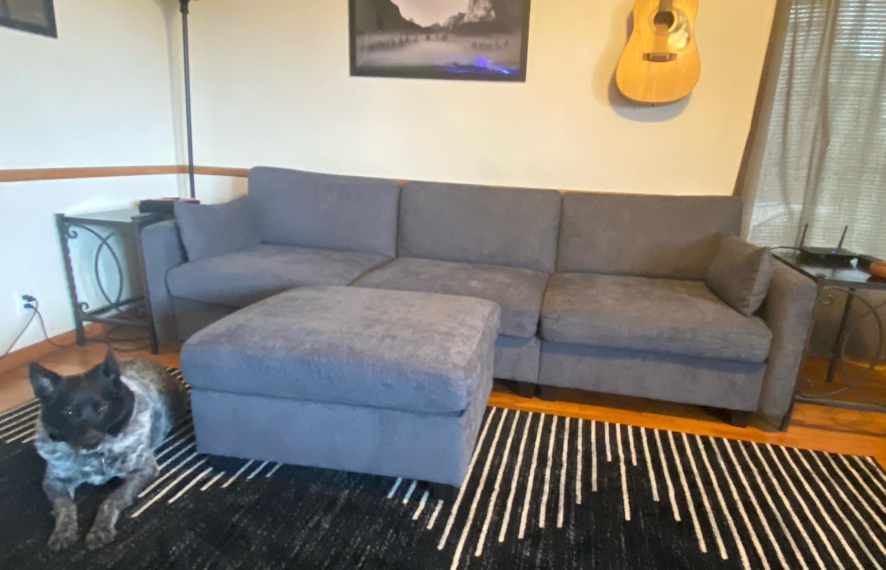 109 Inch Modular Sectional Sofa, L Shaped Couch with Storage Ottoman, Gray customer photo 2