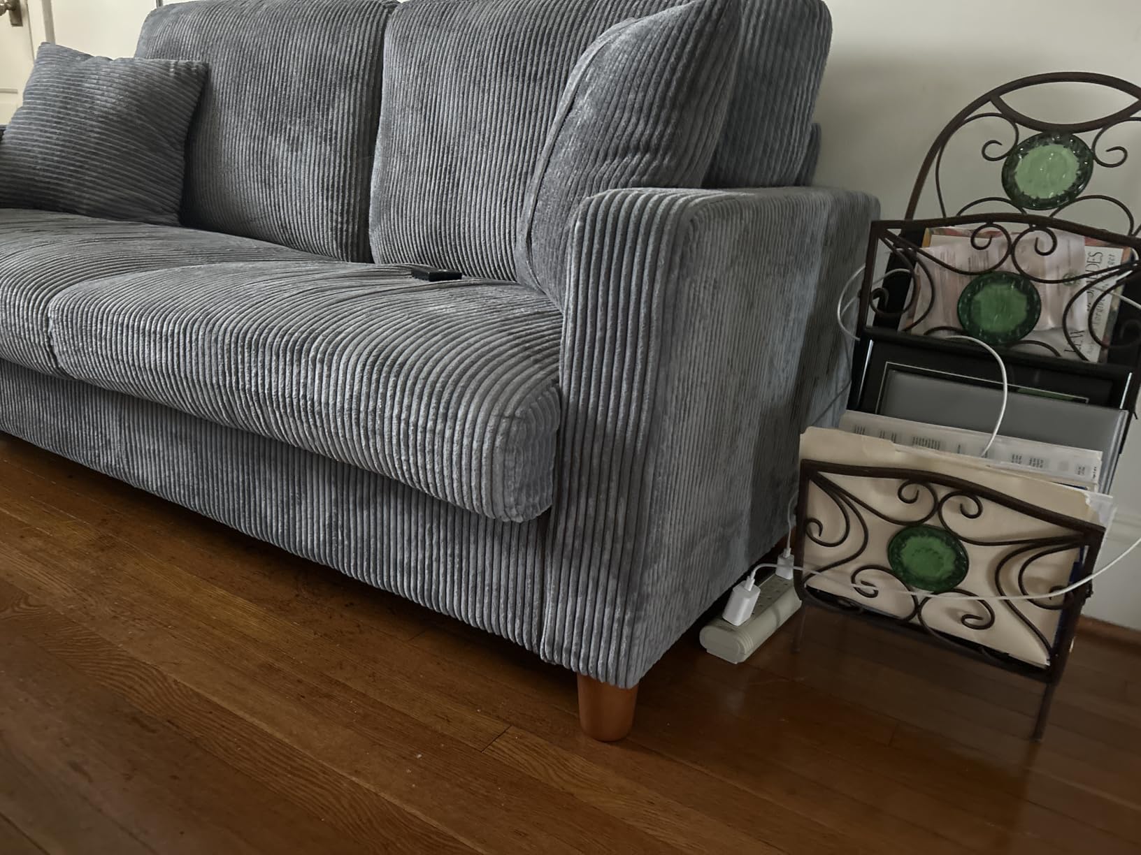 Kidirect 87in Corduroy Couch, 3 Seater Sofa, Sofas & Couches, Green Couch customer photo 2
