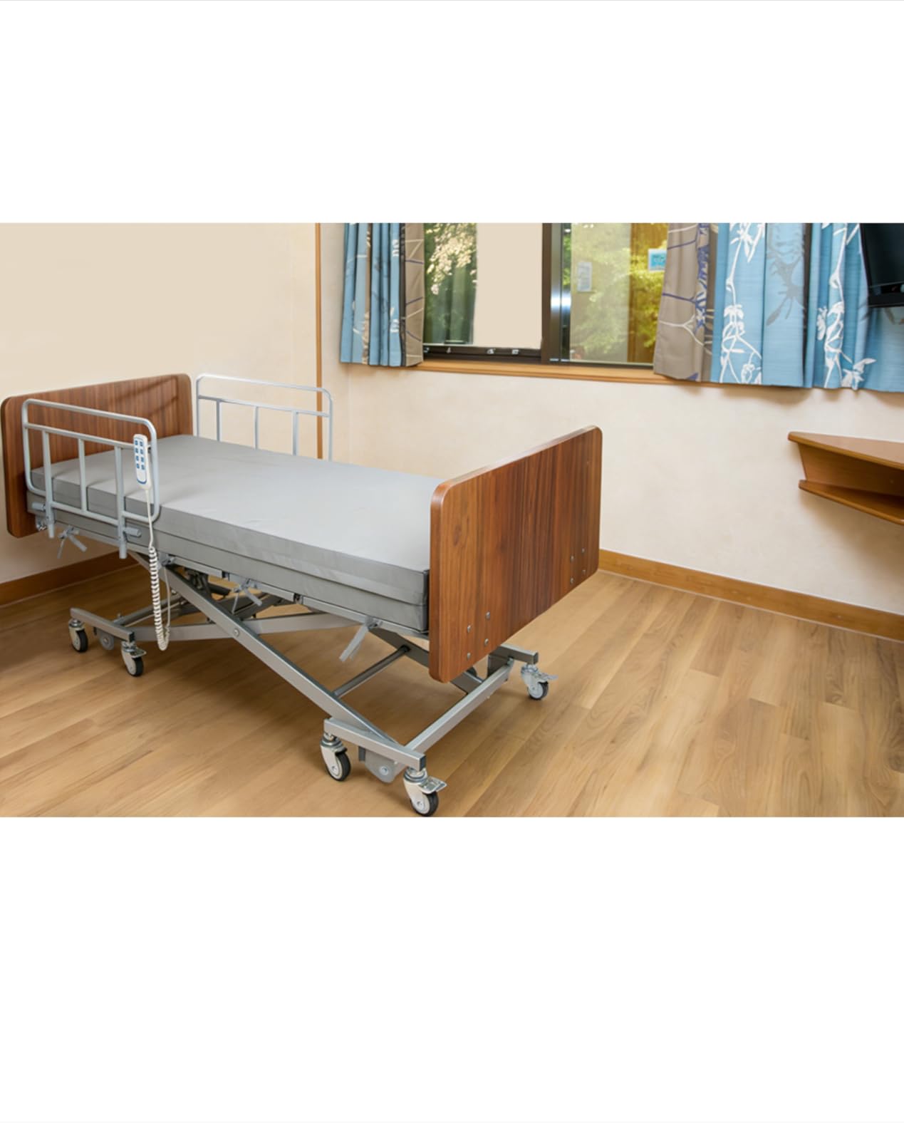Real Relax Premium 3 Function Full Electric Hospital Bed (with Mattress), Ultra Low Electric Medical Bed with 6