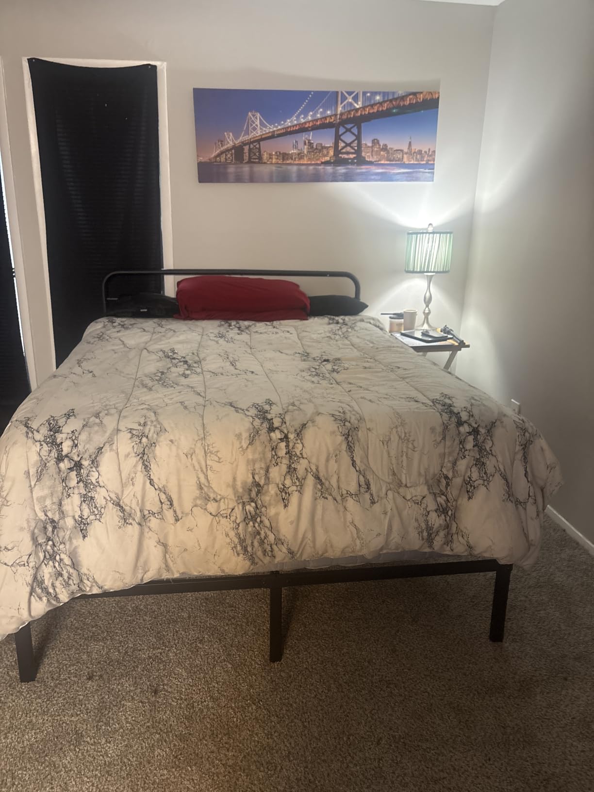 Twin Bed Frame with Classic Headboard, Black customer photo 2