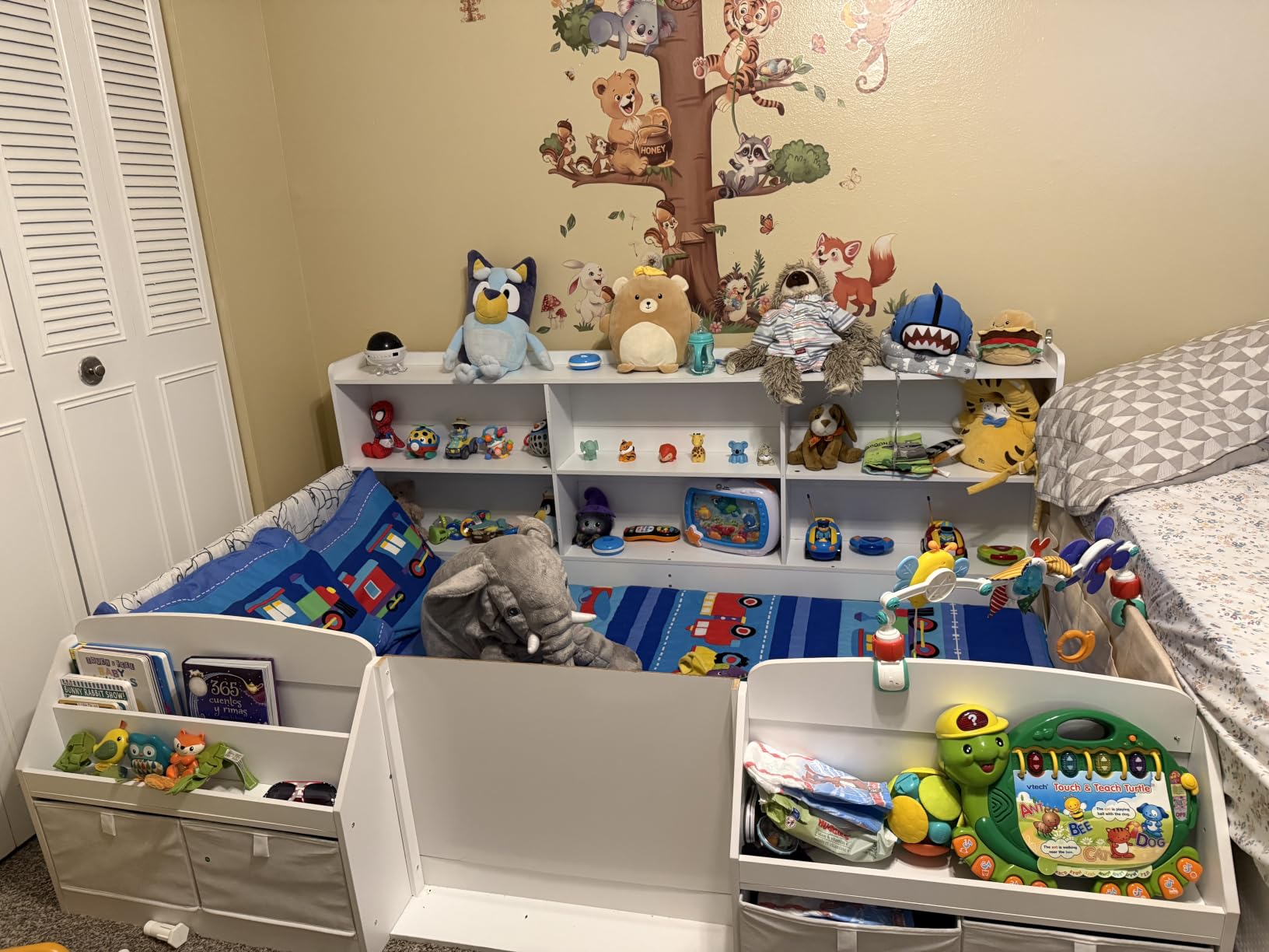 AOGLLATI Twin Floor Montessori Wooden Bed Frame for Toddlers,Grey customer photo 2