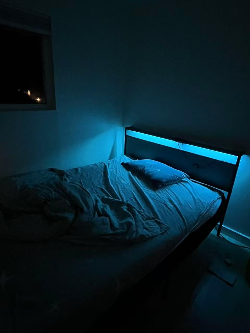 Fluest Queen Bed Frame with Headboard & Footboard, Bed Frame with Built-in Charging Station & LED Light, Storage Shelf, Noise-Free, No Box Spring Needed, Easy Assembly, Classic Black customer photo 2