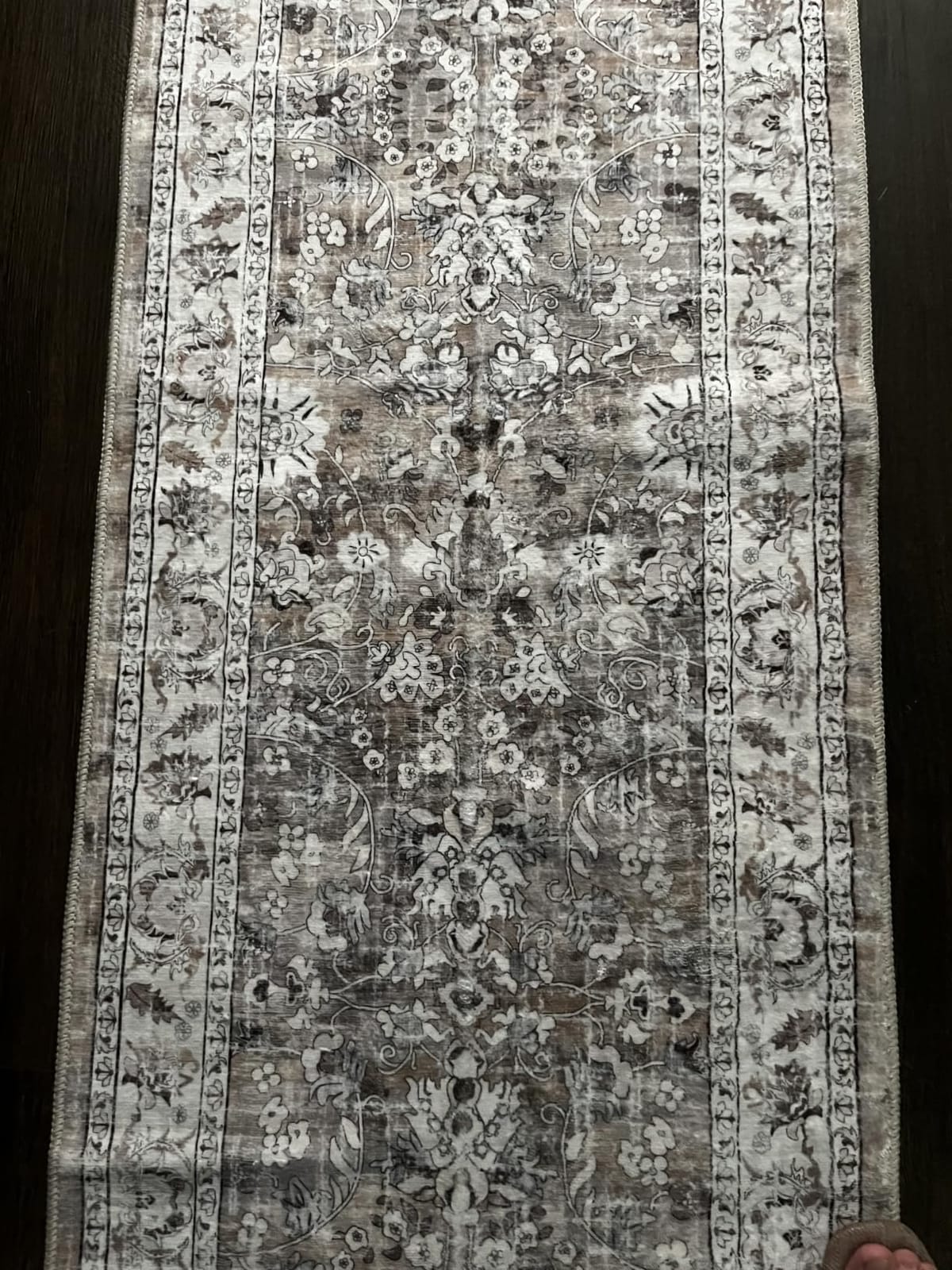 LOKHOM Washable Kitchen Rugs Sets of 3, Non Slip Floral Kitchen Mats for Floor with Rubber Backing, Boho Carpet Runner for Hallways Entryway Laundry Sink (2x3+2x4+2x5, Beige Brown) customer photo 2
