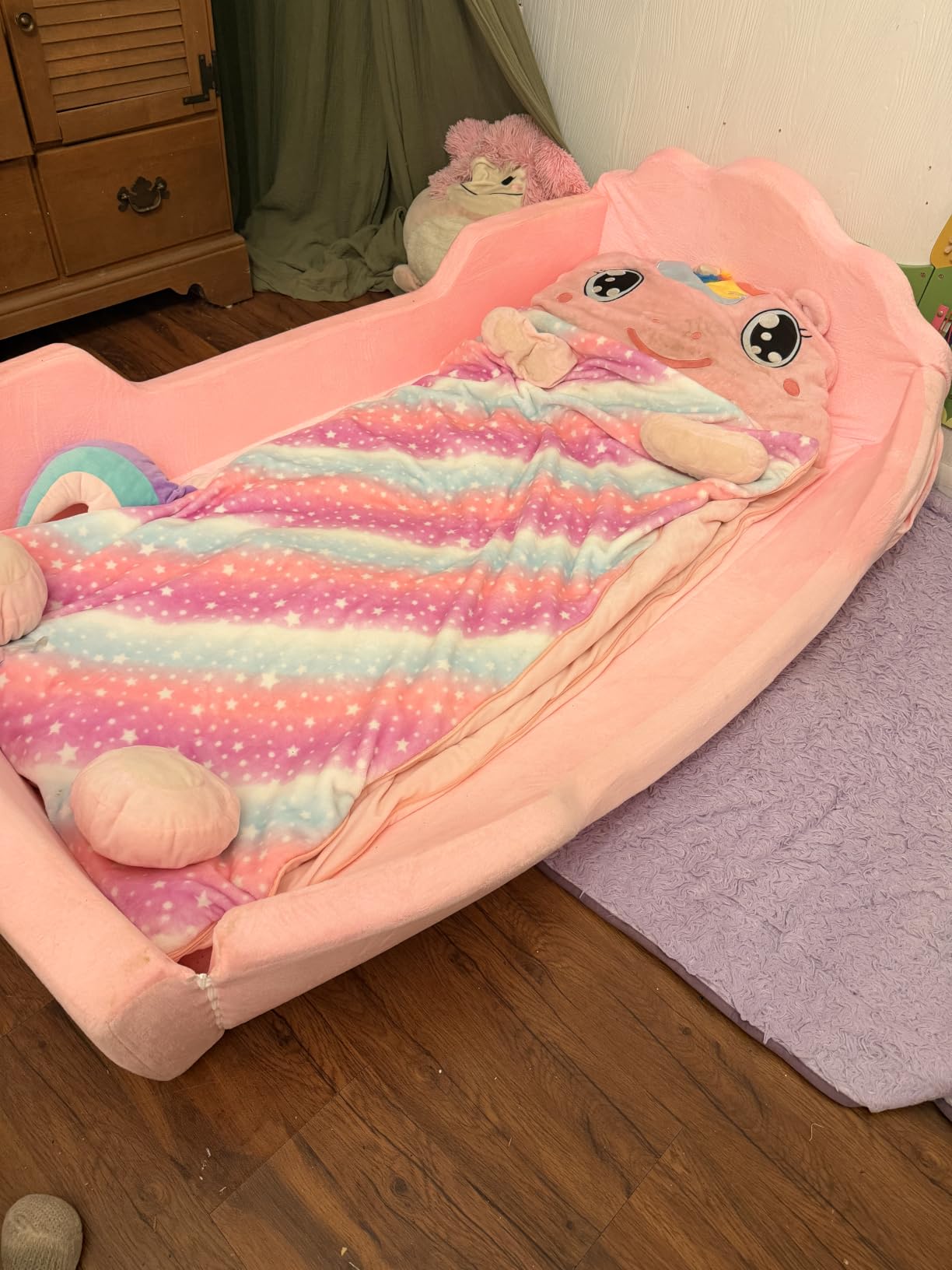 oaskys Toddler Floor Bed, No Assembly Needed Toddler Bed for Ages 3-8, Super Soft Frameless Foam Design with Removable Machine Washable Cover, Low to Ground Camas para Niños Bed customer photo 2