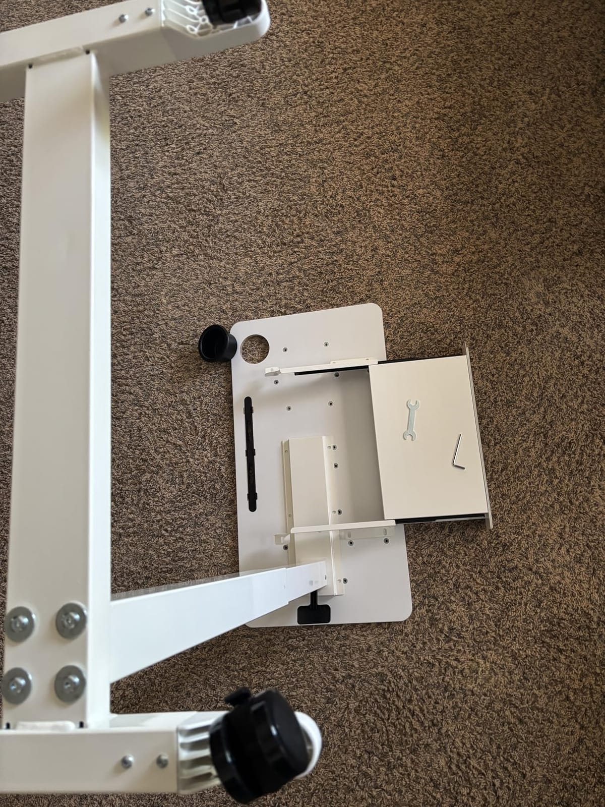 Adjustable Height Over Bed Desk with Drawer, Wheels, Slot, and Cup Holder customer photo 1