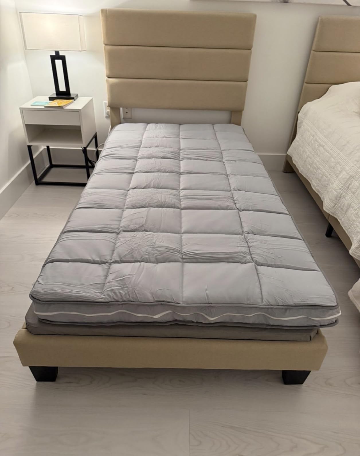 OLIXIS 3 Inch Queen Cooling Gel Infused Memory Foam Mattress Topper Bed Pad | CertiPUR-US Certified, Soft Ventilated Pressure Relieving Bed Pad in a Box, Plush Overlay for Dorm, RV, Camper & Sleeper Sofa customer photo 1