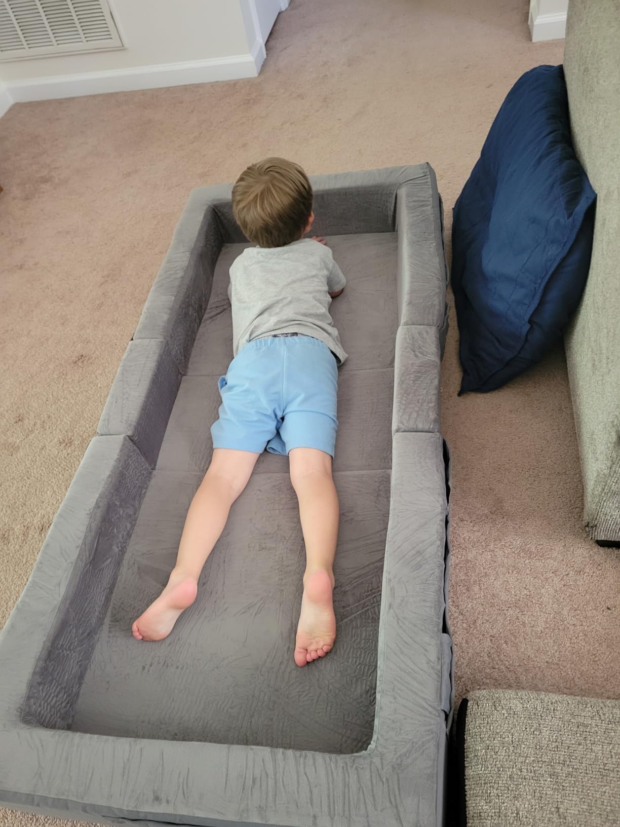ENITYA Foldable Toddler Travel Bed with Safety Rails & Storage Space customer photo 2