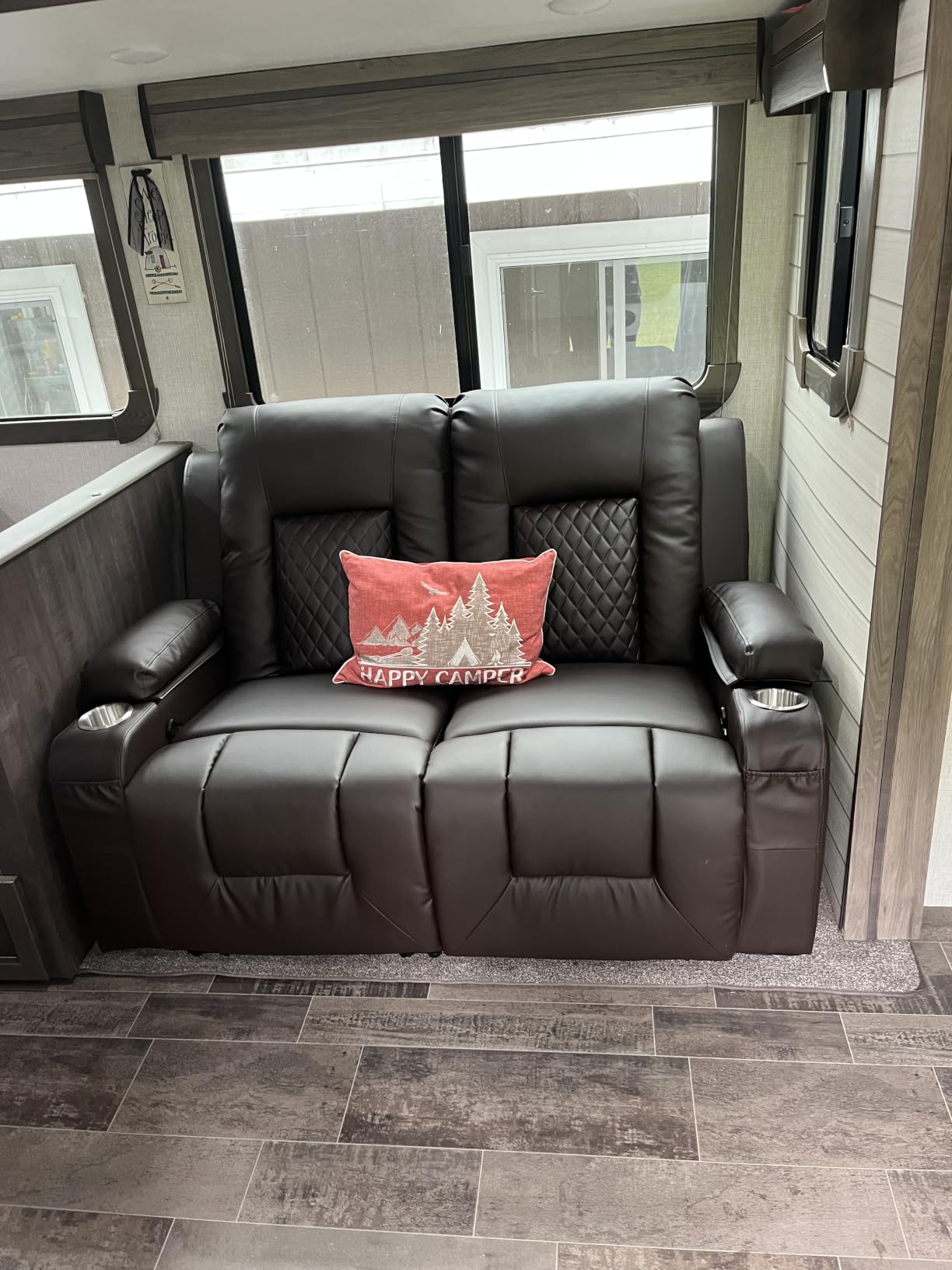 RV Recliner Chair, Oversized Reclining Loveseat Home Theater Seating with Cup Holders, Insert Pockets, Wall Hugger RV Recliners for Movie Room, Recline Movie Seats Gaming Sofa customer photo 1