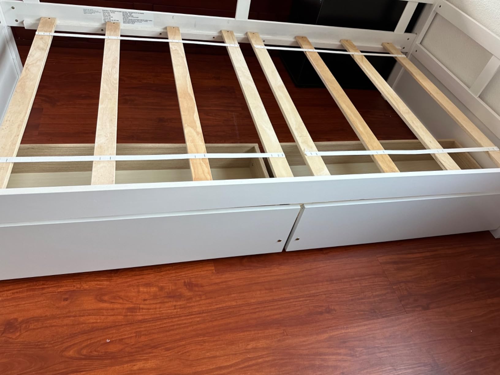 GIANTEX Twin Floor Bed for Kids, House Wood Bed Frame with Tent, Window, Fence Guard Rails, & Wooden Slat Support, No Box Spring Needed, Montessori Kids Bed (Green) customer photo 1