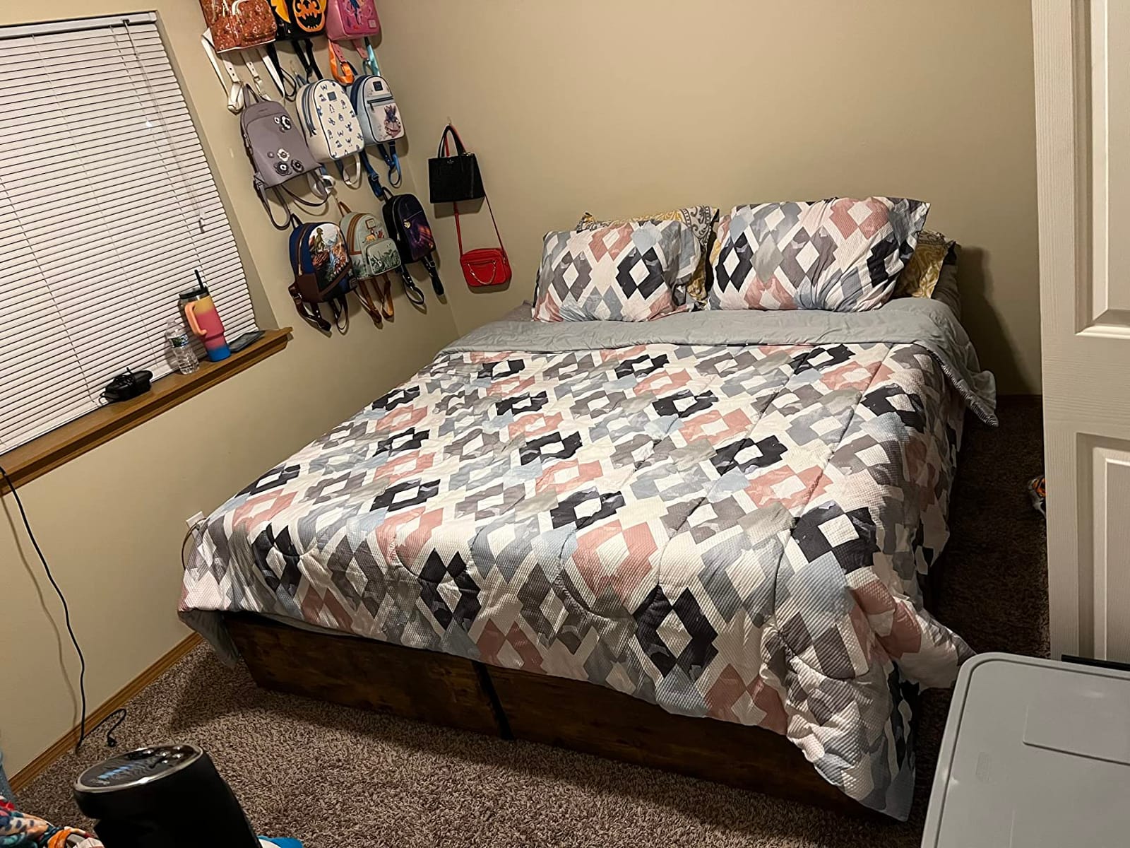 LIKIMIO King Bed Frame with 4 Storage Drawers, Dark Walnut customer photo 1