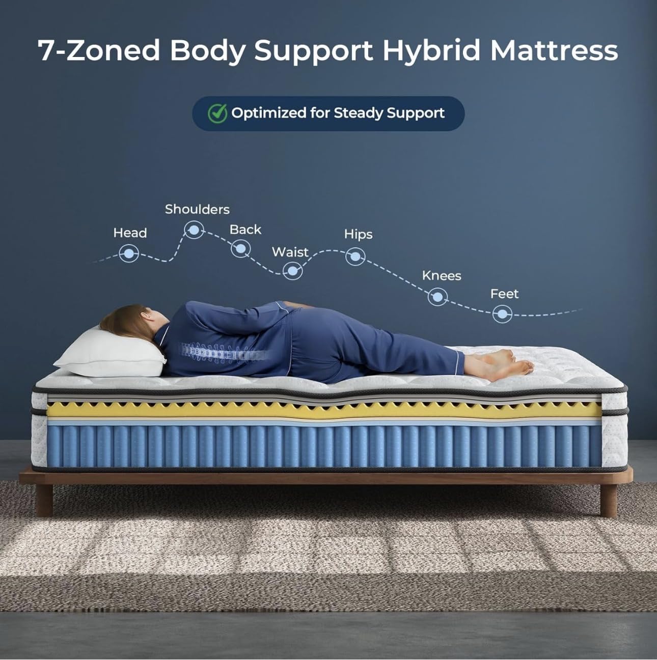 Vesgantti Mattress Twin XL 10 Inch, Cool Sleep Hybrid Mattress in a Box customer photo 1