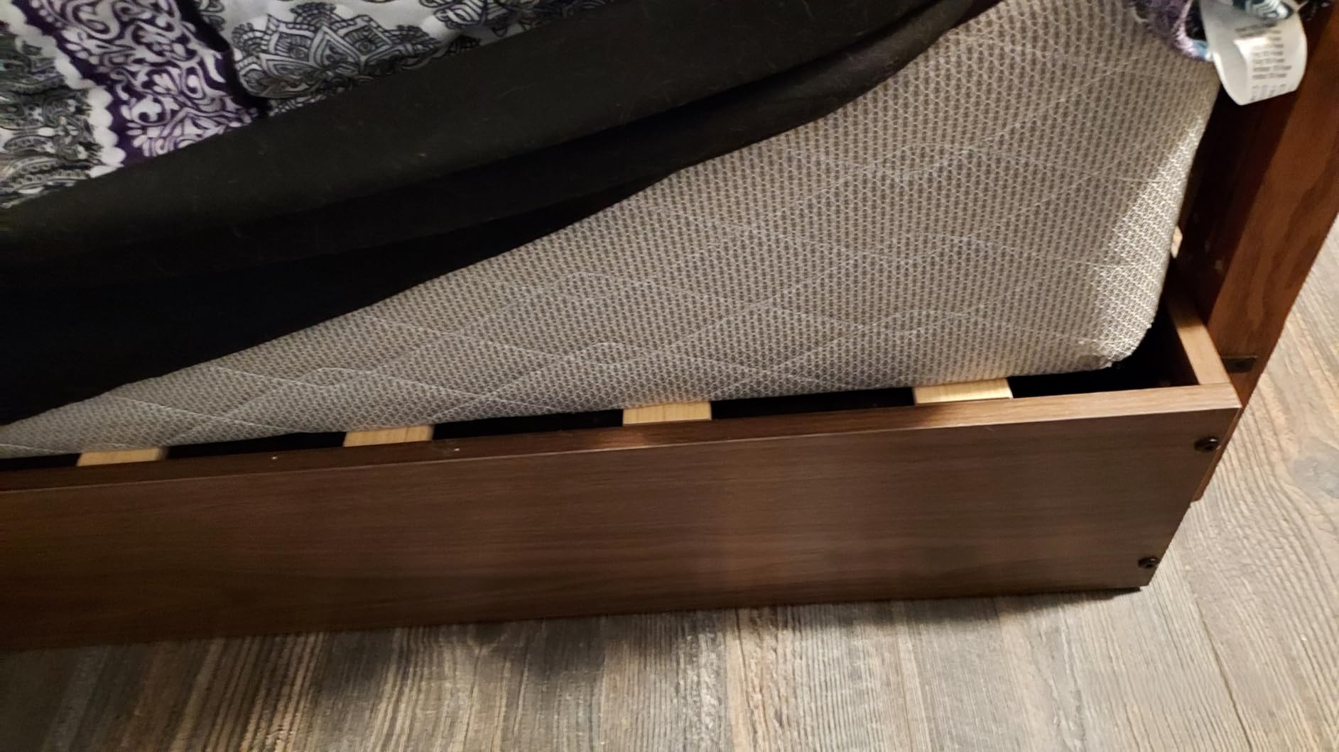 GarveeHome Wood Platform Bed Frame, Queen Bed Frame with 2 Drawers customer photo 2