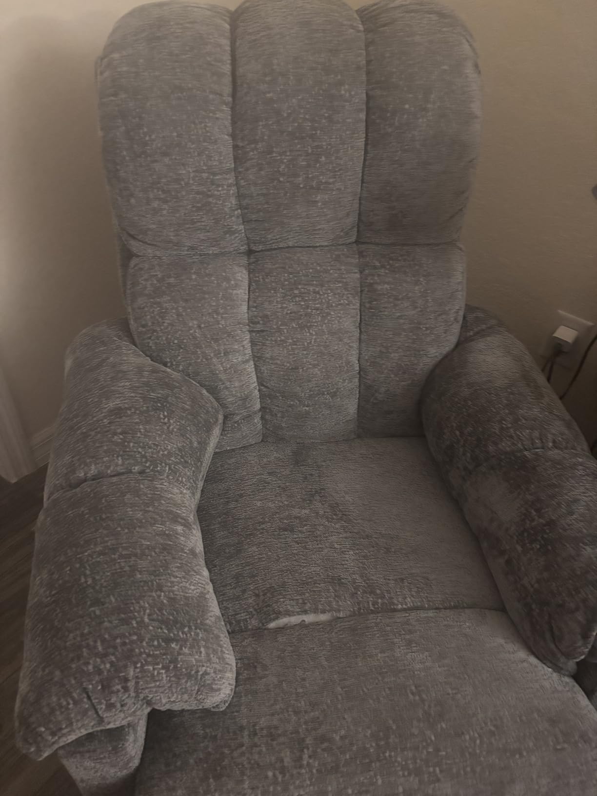 Korser Recliner Chair, Swivel Rocker Recliner Chair for Adults, Small Recliners for Small Spaces, Comfy Manual Recliner, Upholstered Nursery Rocking Chair for Living Room, Chenille, Khaki customer photo 1