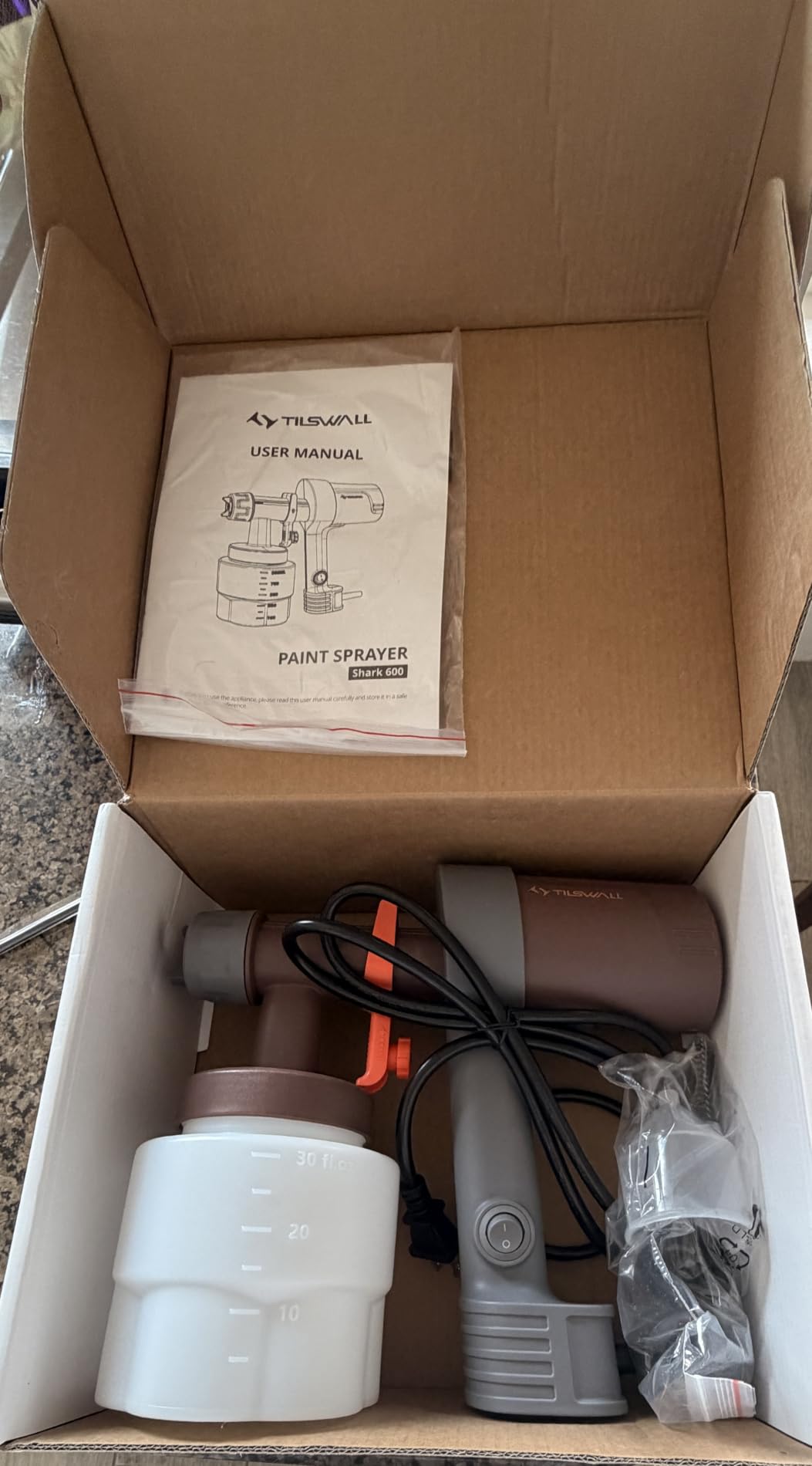 Tilswall Paint Sprayer, Shark 600 Ultra-Light HVLP Electric Spray Paint Gun customer photo 2
