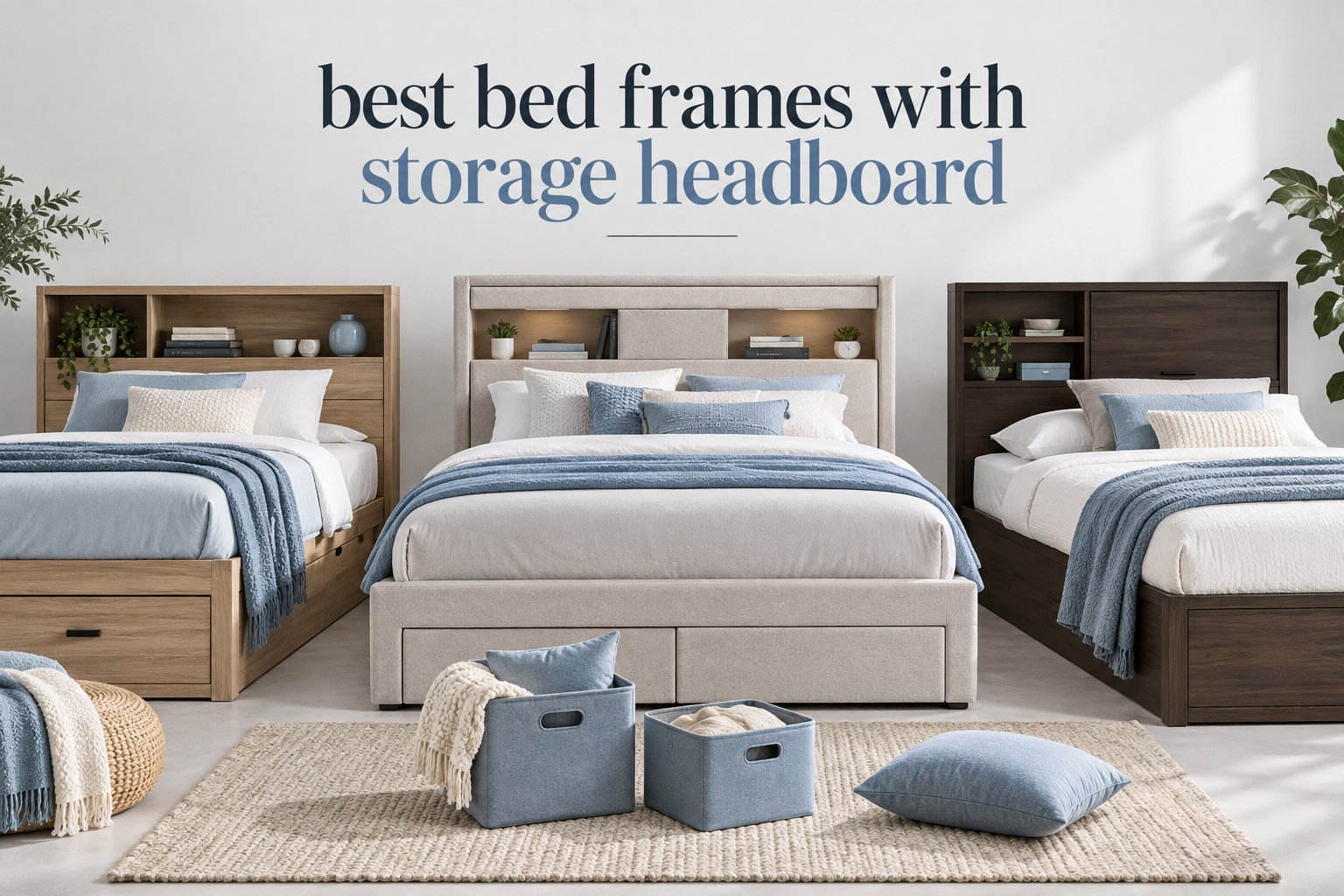 best bed frames with storage headboard