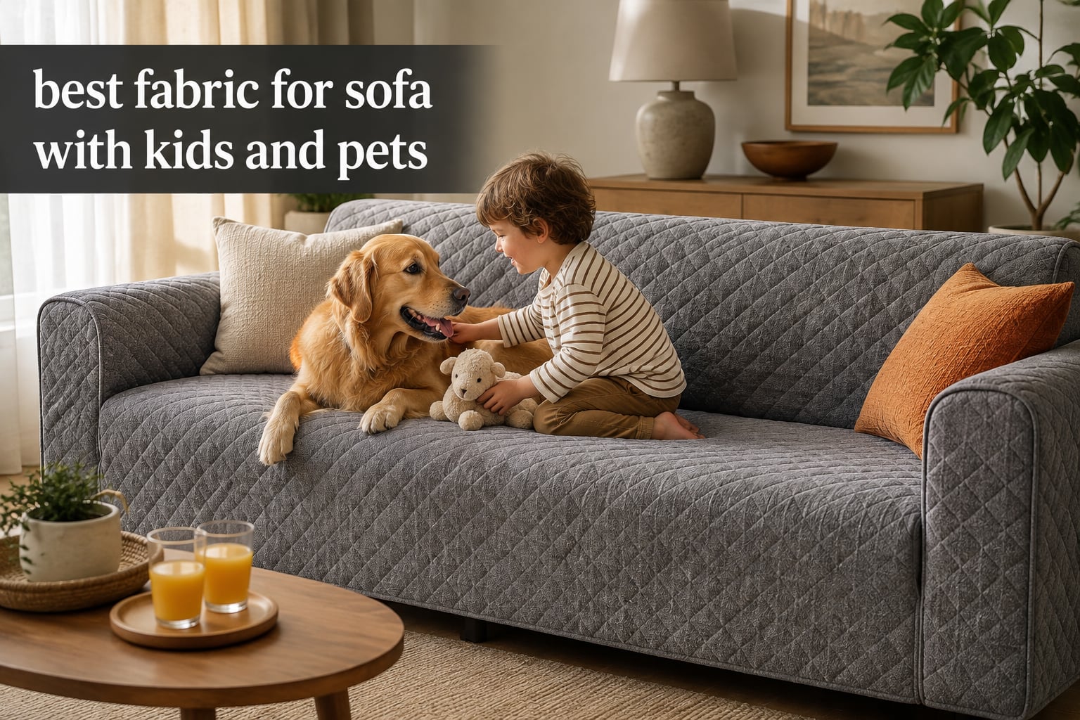 best fabric for sofa with kids and pets