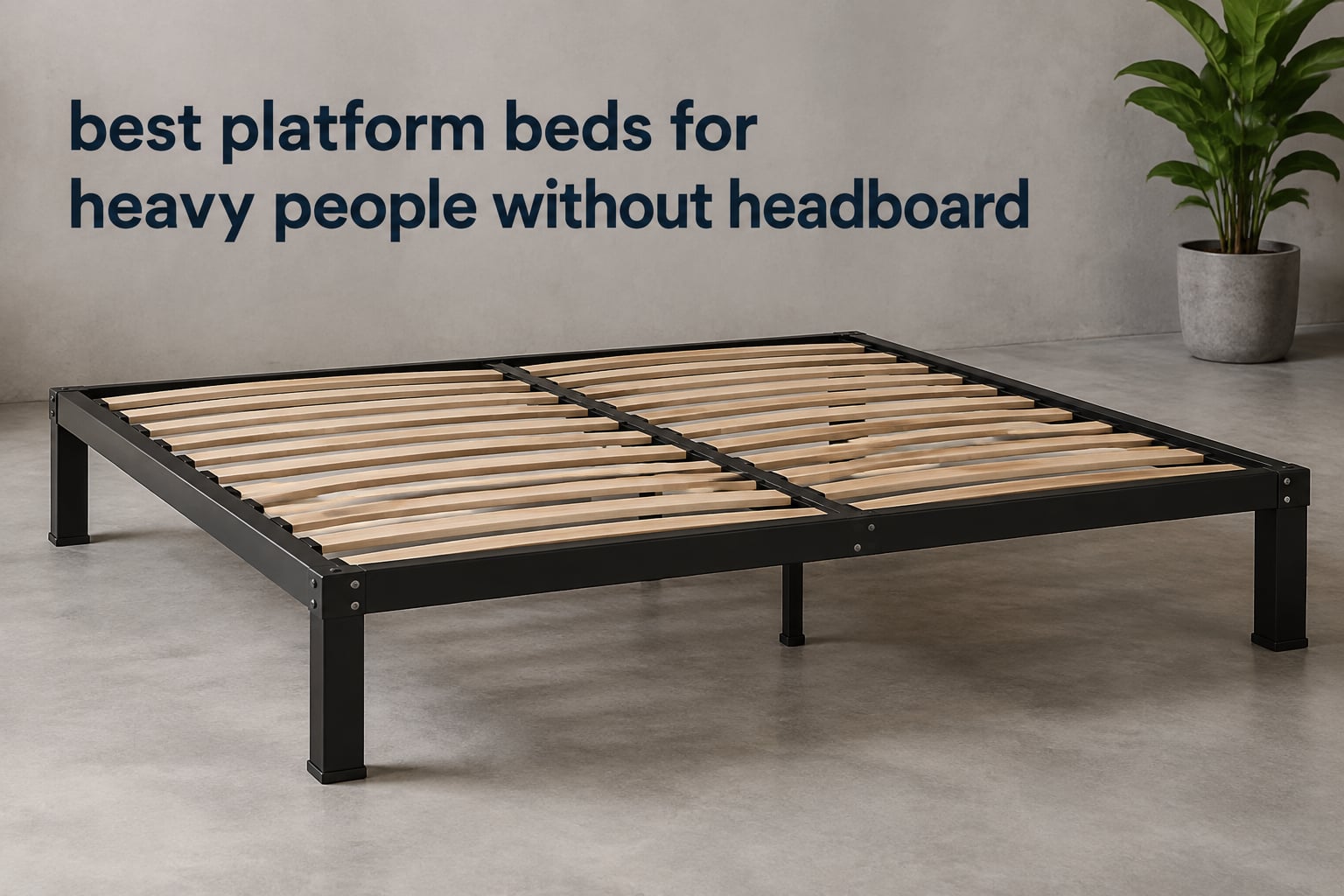 best platform beds for heavy people without headboard