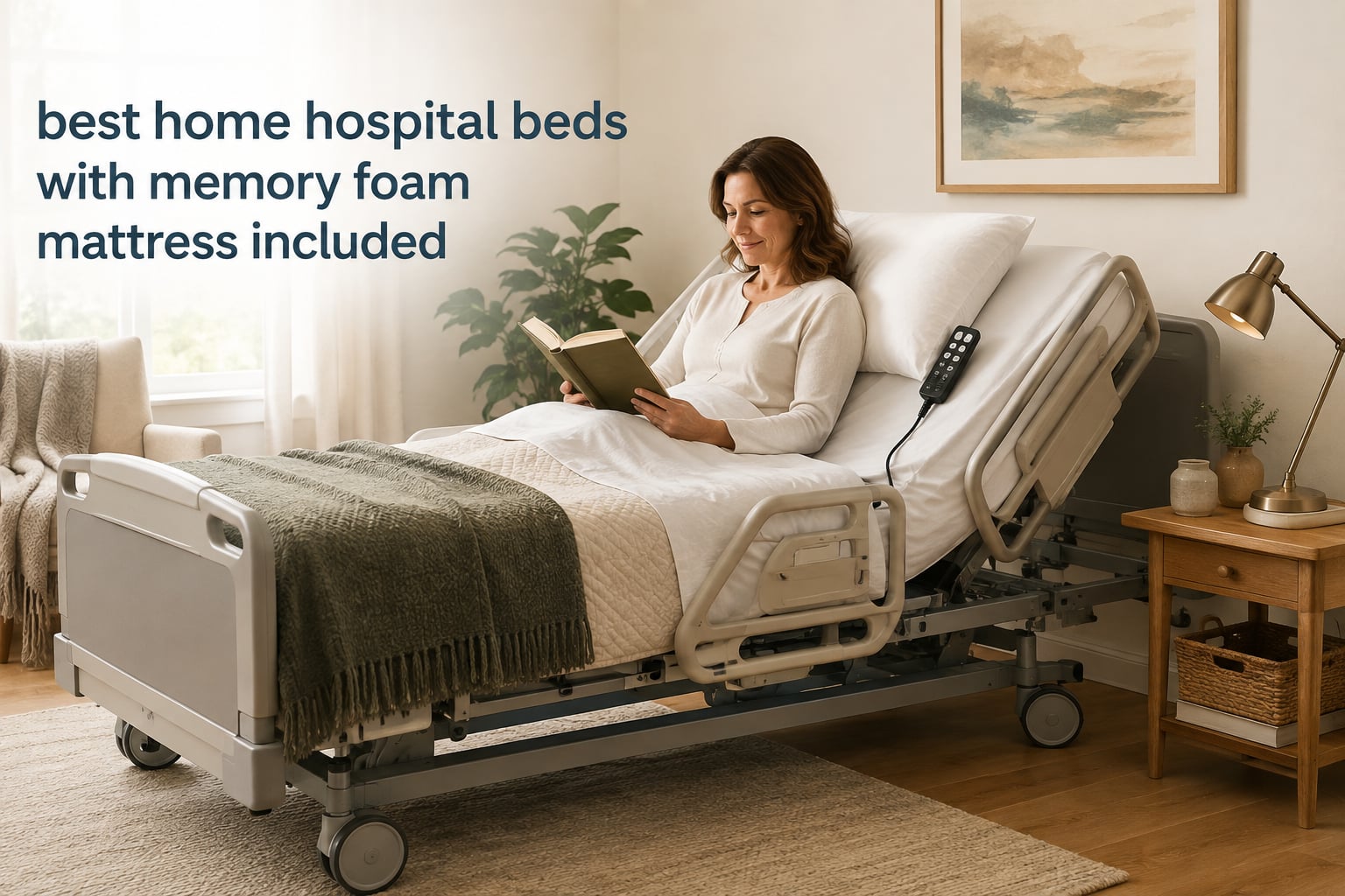 best home hospital beds with memory foam mattress included