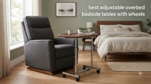best adjustable overbed bedside tables with wheels