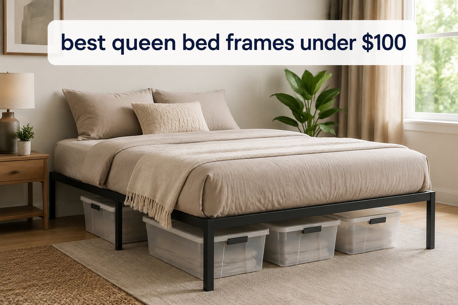 best queen bed frames under $100
