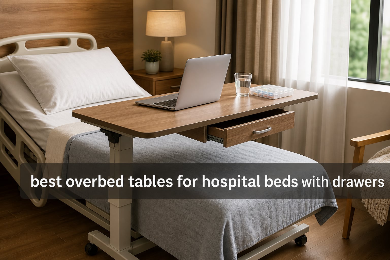 best overbed tables for hospital beds with drawers