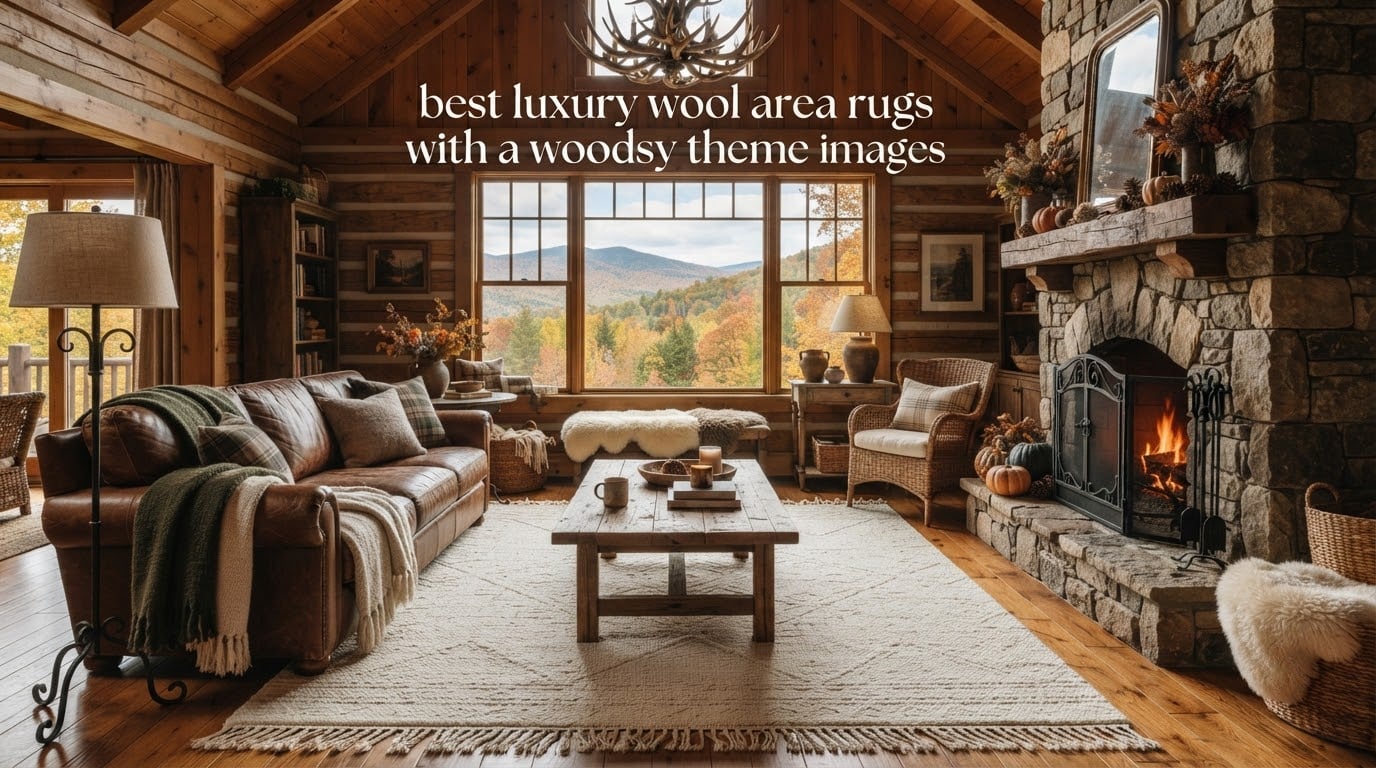 best luxury wool area rugs with a woodsy theme images