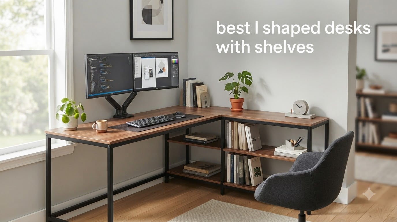 best l shaped desks with shelves