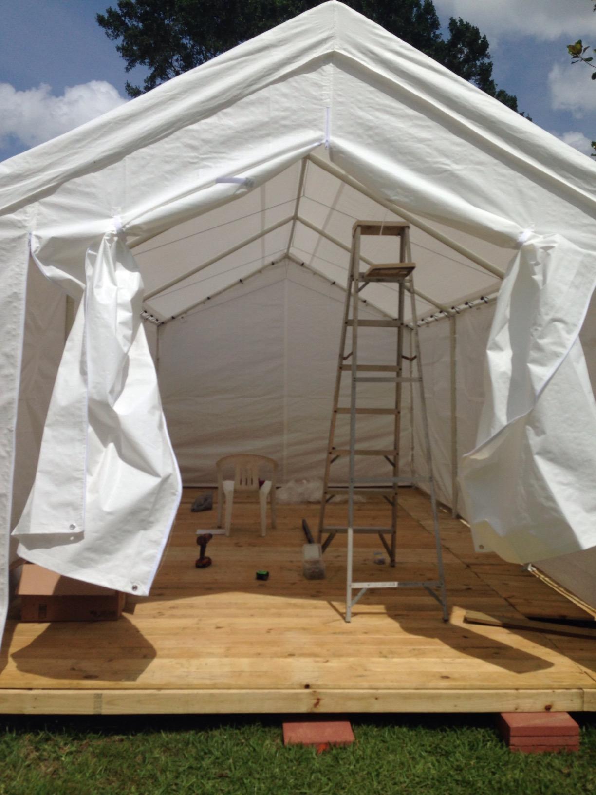 King Canopy Hercules with Enclosure Kit 10-Feet by 20-Feet, 2-Inch Steel Frame, 1.5 Purlins, 8-Leg, White customer photo 2