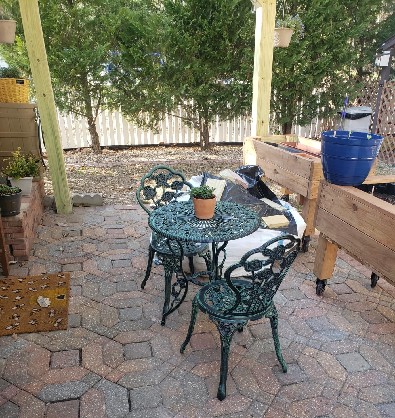 Oakland Living 3-Piece Rose Bistro Set with 23.5-Inch Cast aluminum Top Table customer photo 1