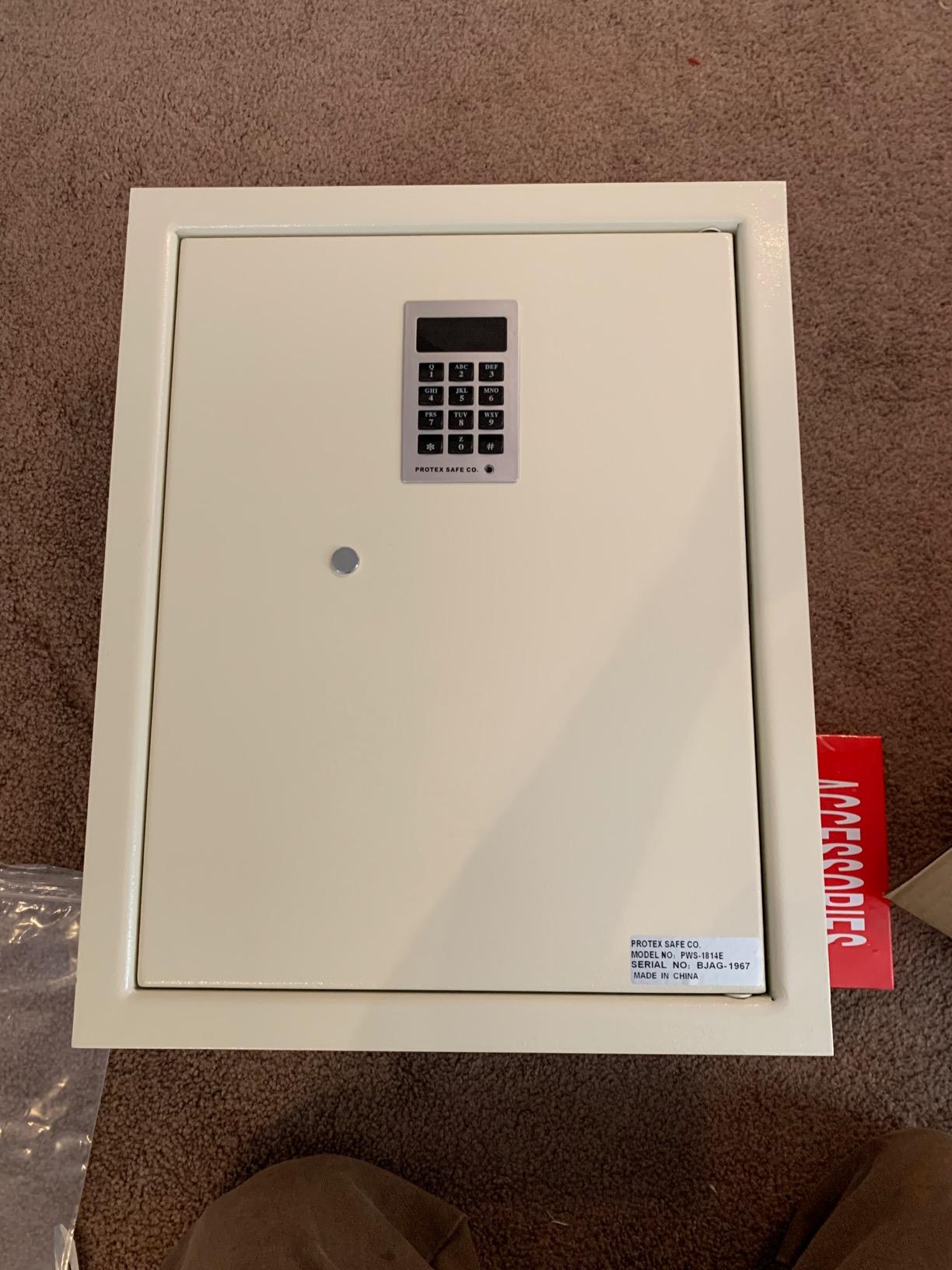 Protex Safe Electronic Keypad Wall Safe (PWS-1814E), Burglary Resistant wall safe, digital electronic locking system, velvet interior, automatic door opening, 2 Removable shelves customer photo 1