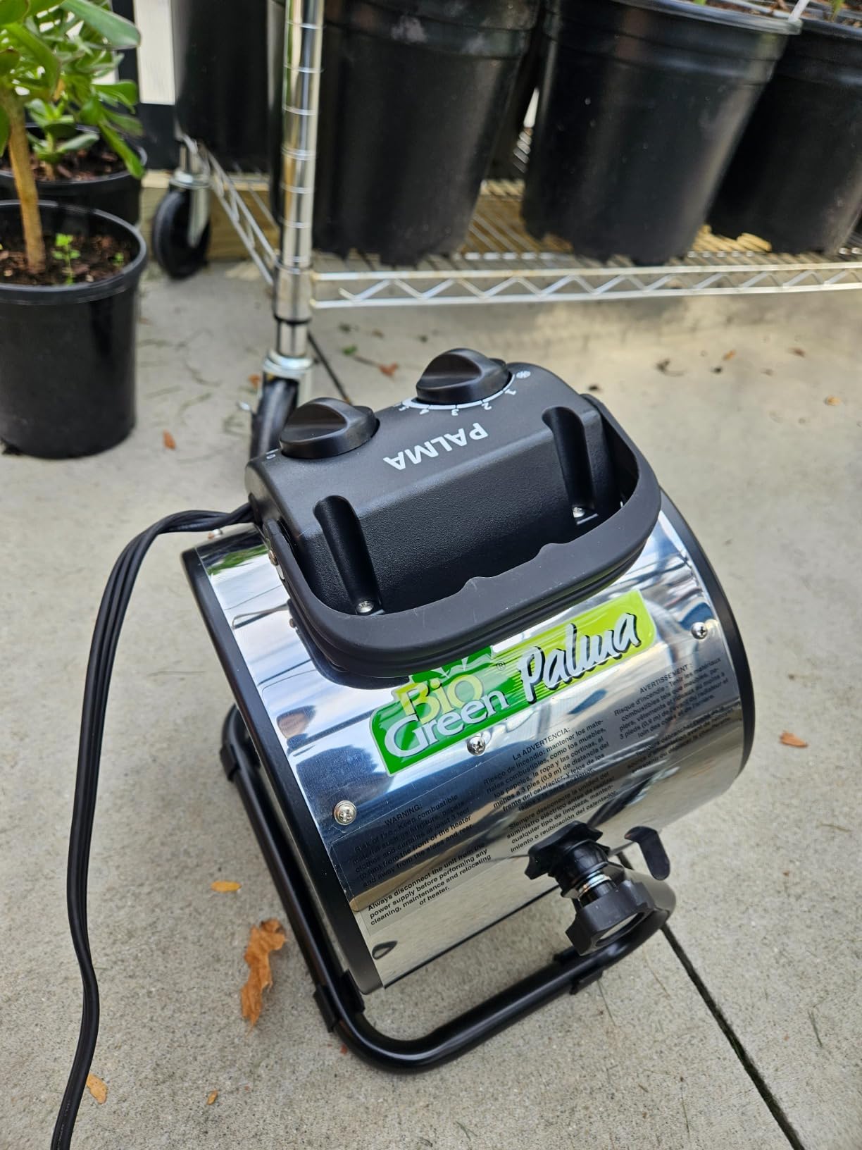 BioGreen Electric Greenhouse Heater & Fan with Digital Thermostat PALMA | 1500 Watts, 5100 BTU/hr | 5800 ft³/h Air Circulation -58 to 210.2°F | Stainless Steel | Spraywater Proof customer photo 1