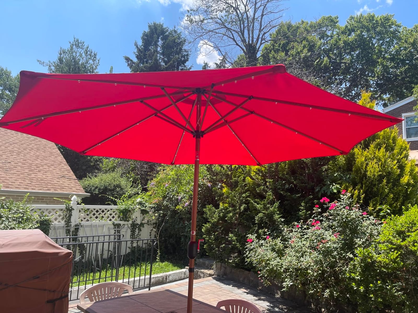 Best Choice Products 10ft Solar Polyester LED Lighted Patio Umbrella w/Tilt Adjustment and UV-Resistant Fabric customer photo 1