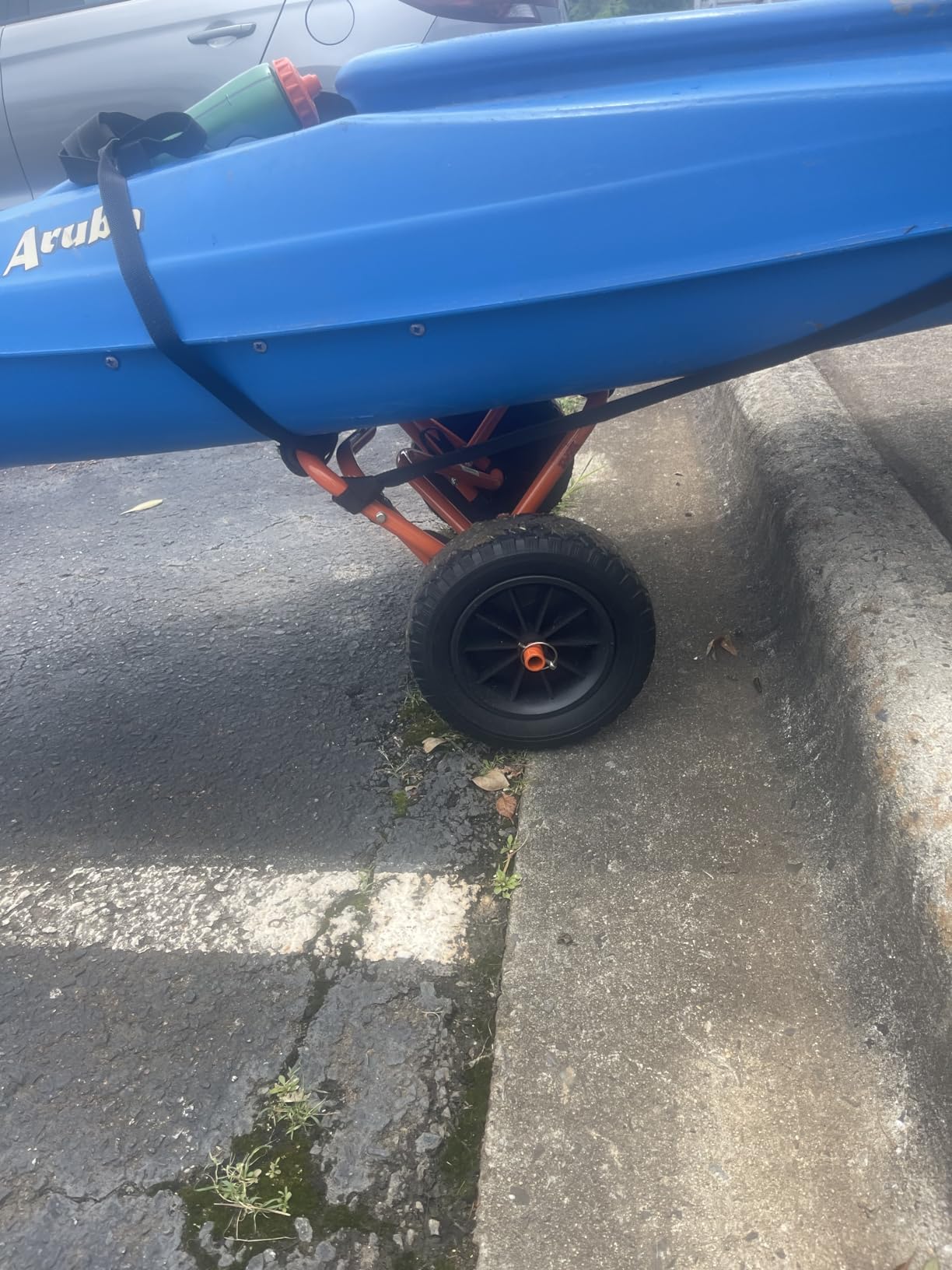 Kayak Cart – 150 Lbs Capacity Canoe Dolly with Airless Tires, Foldable Aluminum Frame, and Carrying Bag for Personal Watercraft by Rad Sportz (Orange) customer photo 2