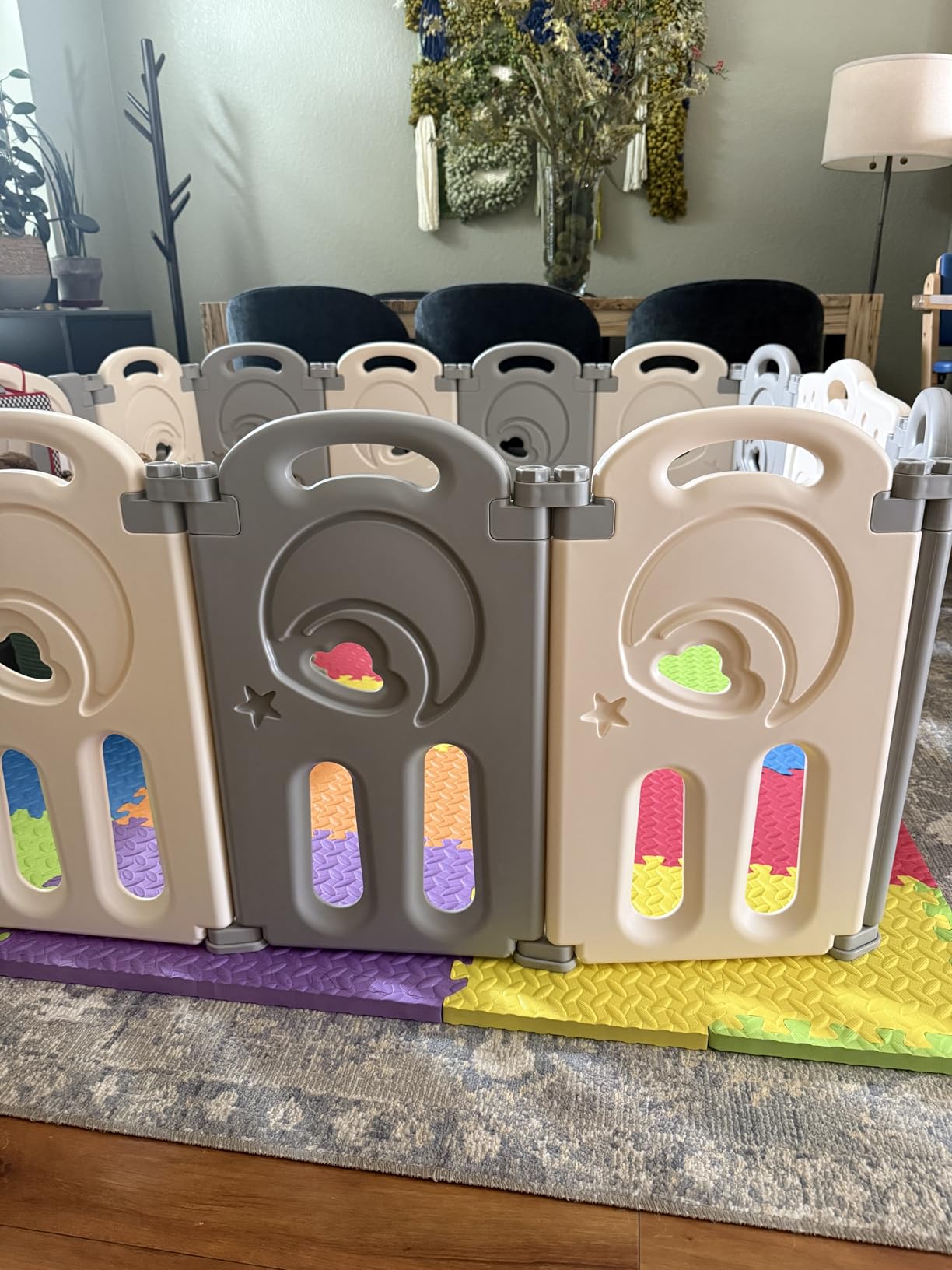 Fortella Cloud Castle Large 14-Panel Baby Playpen for Babies Toddlers, Gray customer photo 1