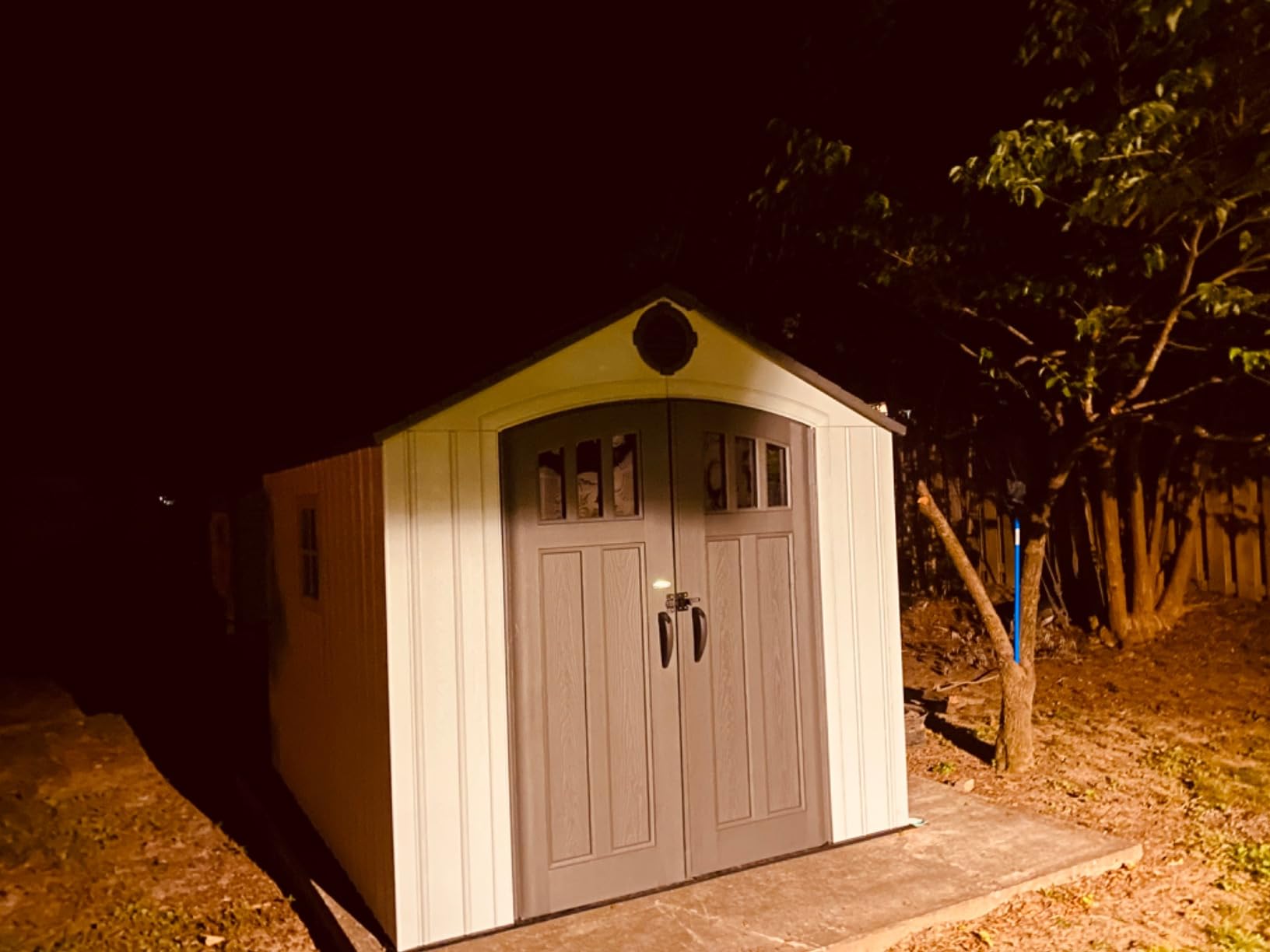 Lifetime 8 x 10 Ft Outdoor Storage Shed, Dual-Wall HDPE Construction, Steel-Reinforced, Skylight and Window, Lockable Doors, UV-Protected Gray Finish customer photo 2