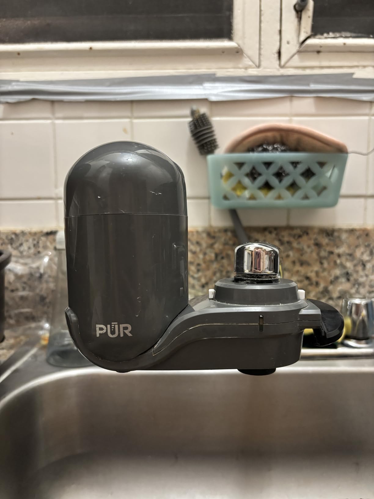 PUR Plus Faucet-Mount Water Filtration System, Lead-Reducing Filter, Grey customer photo 2