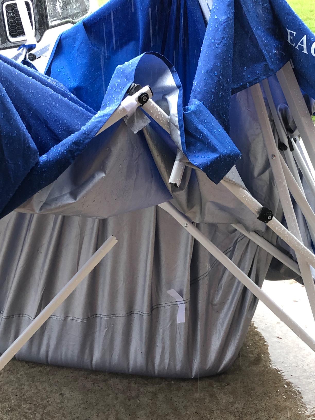 EAGLE PEAK 10x10 Slant Leg Pop Up Canopy Tent, White customer photo 2