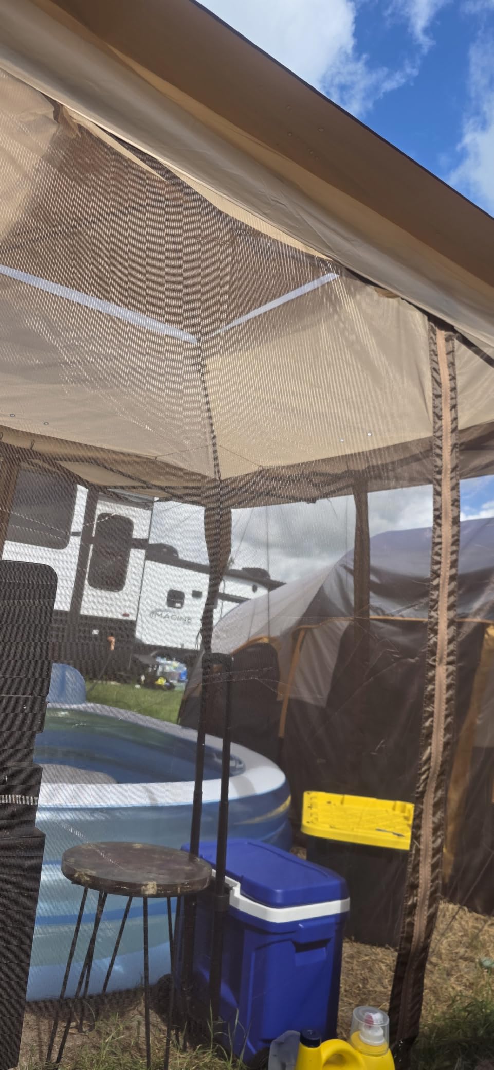 COOS BAY 11x11 Pop Up Gazebo with Netting, Canopy Tent, Beige customer photo 1