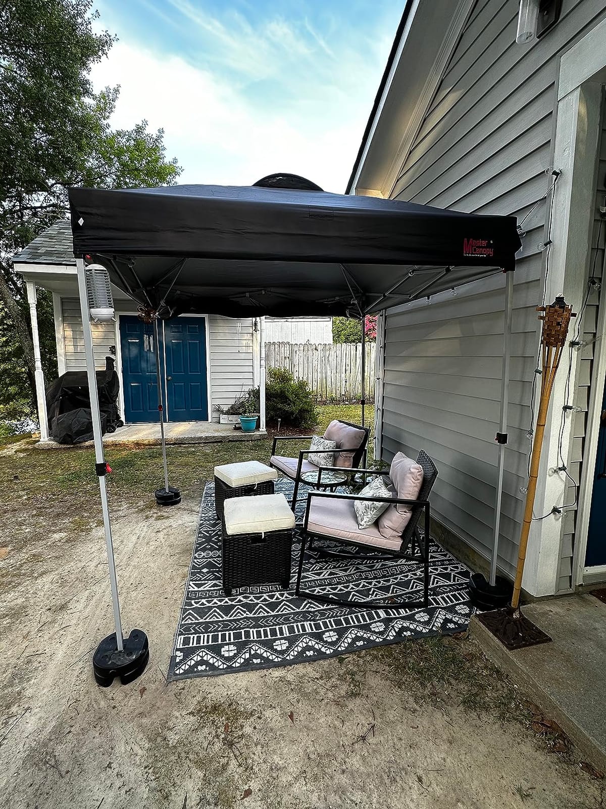 MASTERCANOPY 10x10 Durable Pop Up Canopy Tent with 1 Sidewall, White customer photo 2