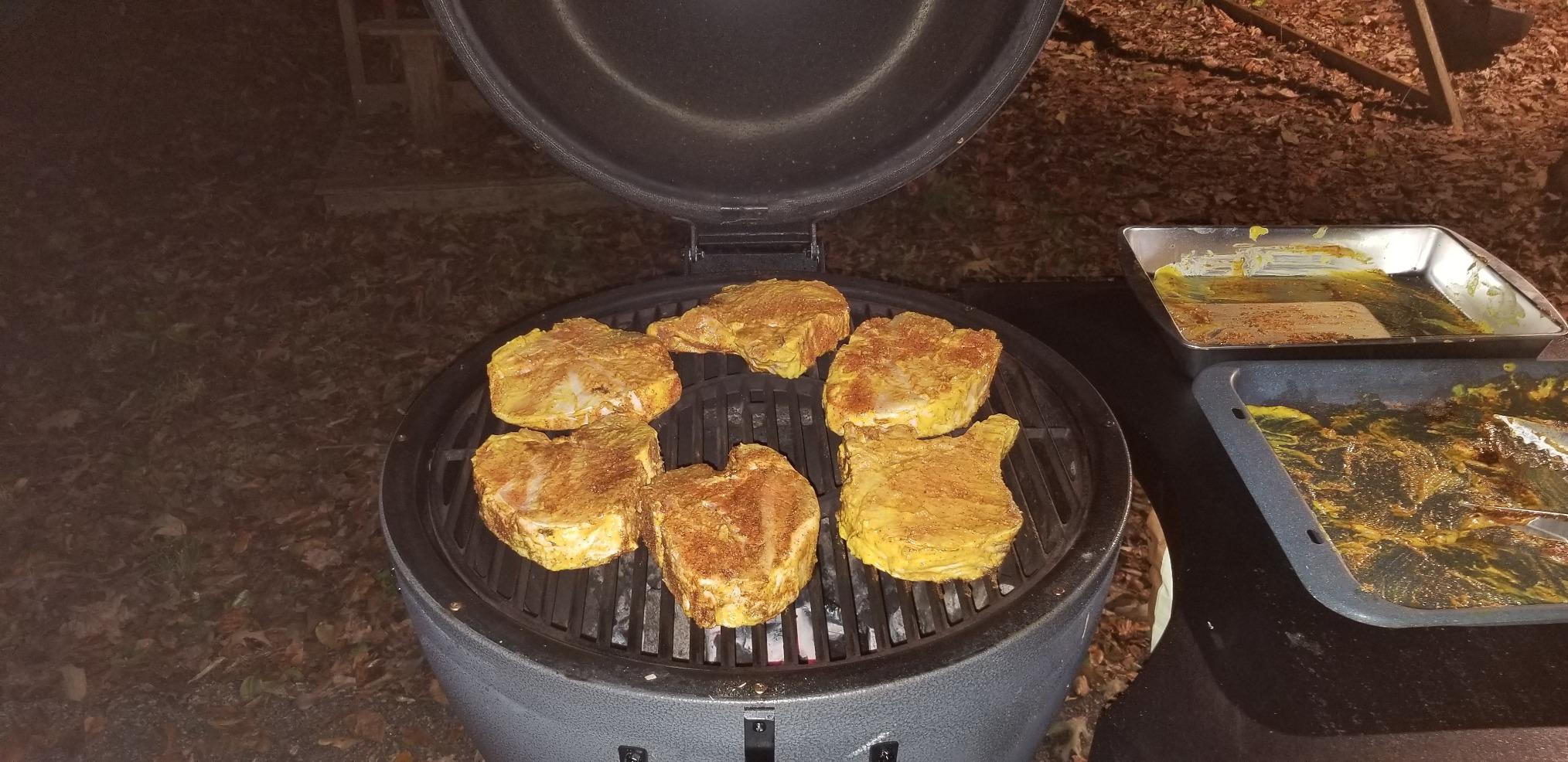Char-Griller AKORN 20-Inch Kamado Charcoal Grill and Smoker with Grill Cart, Triple-Wall Insulated Steel with Cast Iron Grates and 26 x 26 Inch Prep Space, 445 Sq. In. Cooking Area, Sapphire customer photo 2