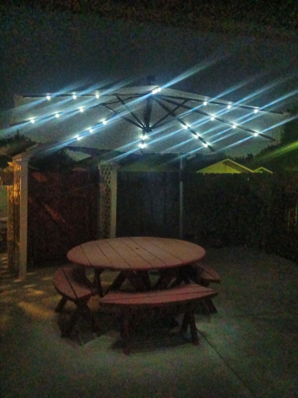 Best Choice Products 10ft Solar LED Offset Cantilever Hanging Market Patio Umbrella, 8 Sturdy Ribs, Easy Adjustment - Deep Taupe customer photo 1