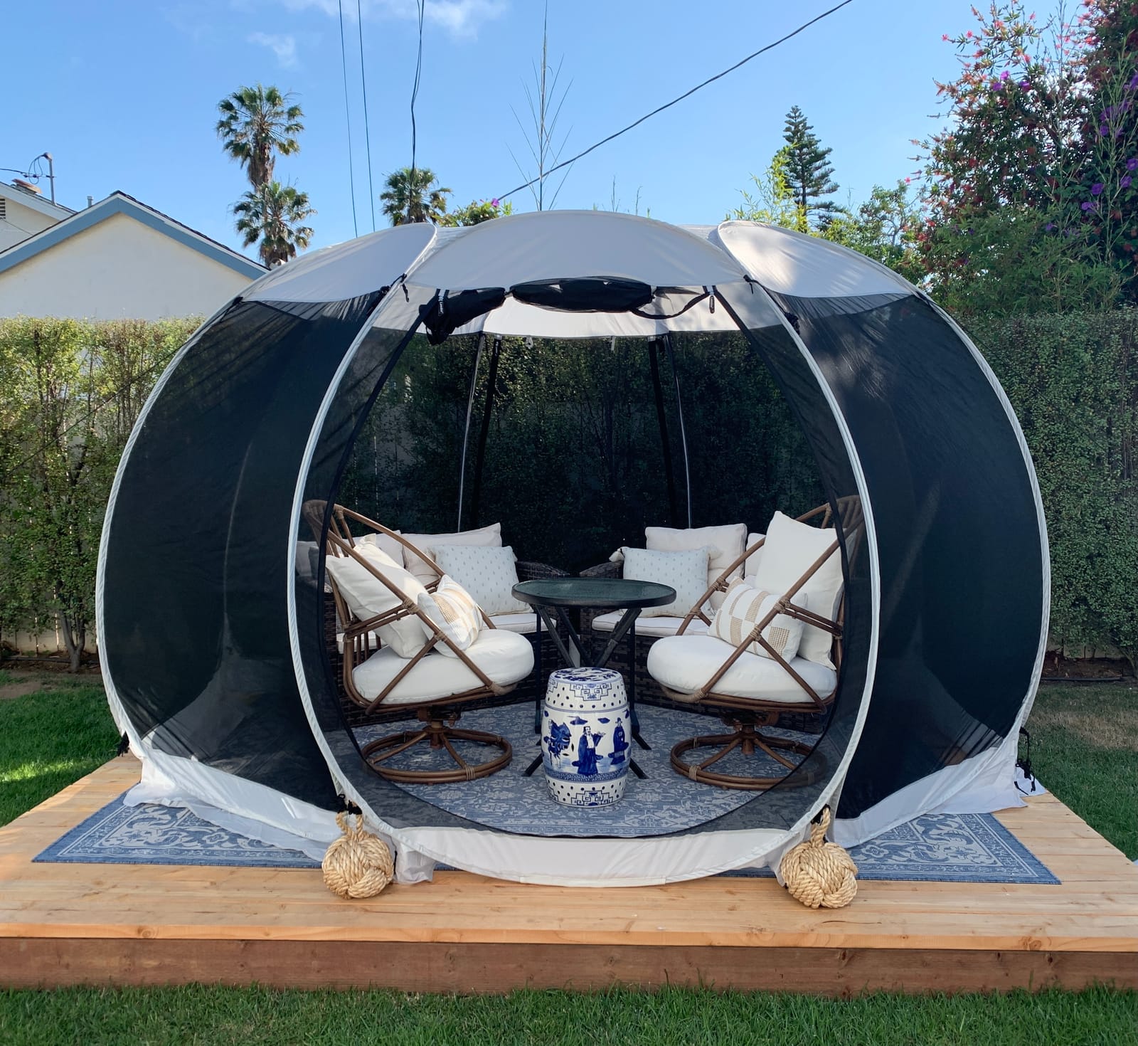 LEEDOR Pop Up Screen House, 6-10-15 Person Outdoor Screen Tent,Camping Screen Room with Carry Bag, Screened Gazebo with Mosquito Netting, Instant UV Resistant Sun Shelter for Garden, Patio, Backyard customer photo 2