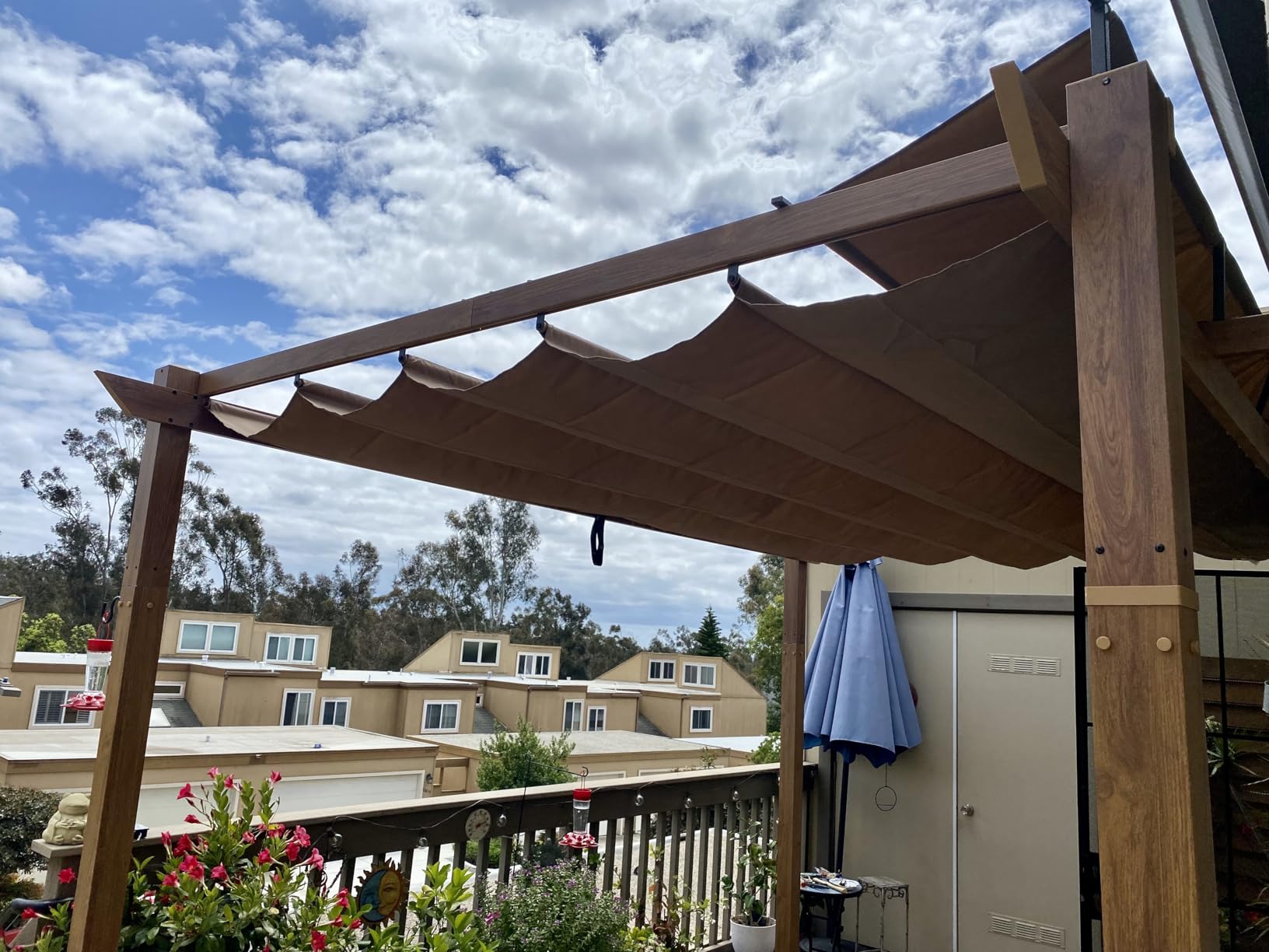 Domi Outdoor Living 10’ X 13’ Outdoor Retractable Pergola with Weather-Resistant Canopy Aluminum Garden Pergola Patio Grill Gazebo for Courtyard customer photo 2