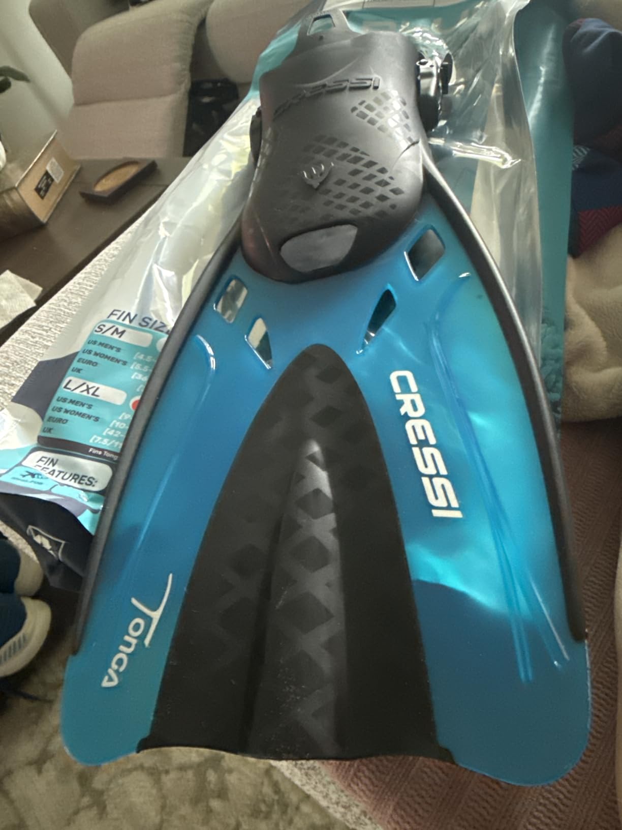 Cressi Adult Adjustable Snorkeling Fins with Ultra Resistant Buckles, Very Light, Ideal for Traveling - Tonga: Designed in Italy customer photo 2