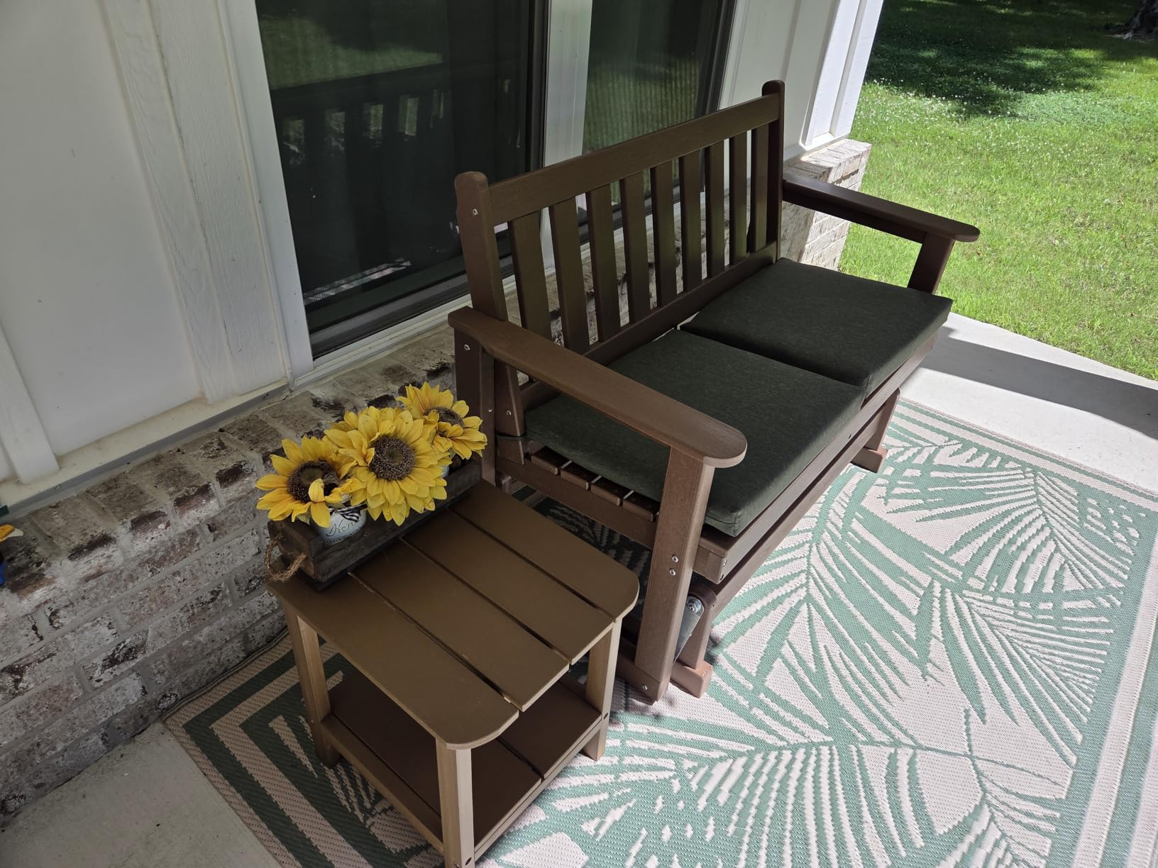 SERWALL Adirondack Table Outdoor Side Table- Blue customer photo 2