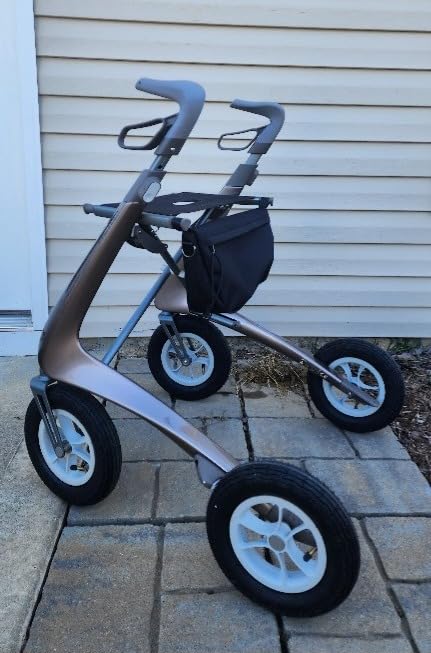 byACRE Carbon Overland/All Terrain Carbon rollator/Big Pneumatic Wheels/Lightweight at only 14.8 lbs/Foldable with seat customer photo 2