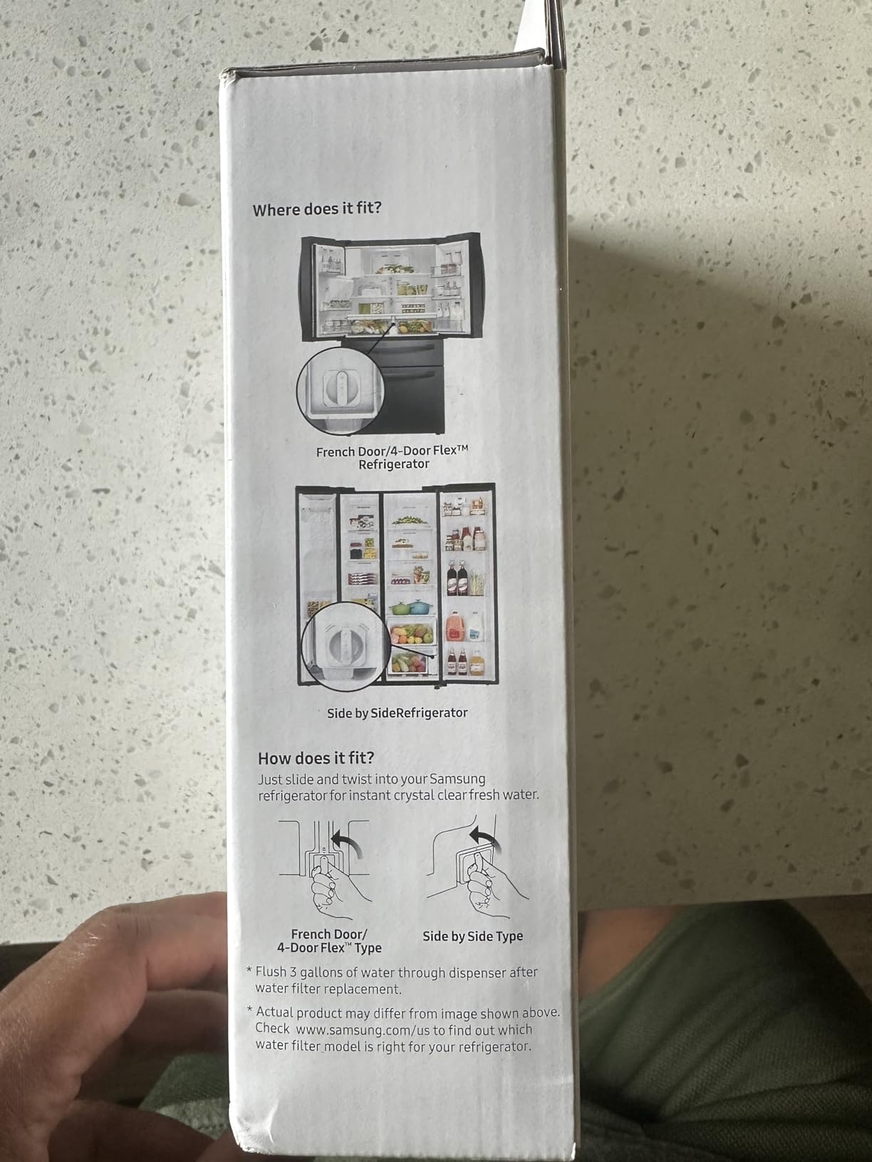 Samsung HAF-QIN-2P/EXP Genuine Refrigerator Water Filter, Reduces 99% of Harmful Contaminants for Clean, Clear Drinking Water, 6-Month Life, Easy Install, Pack of 2 customer photo 1