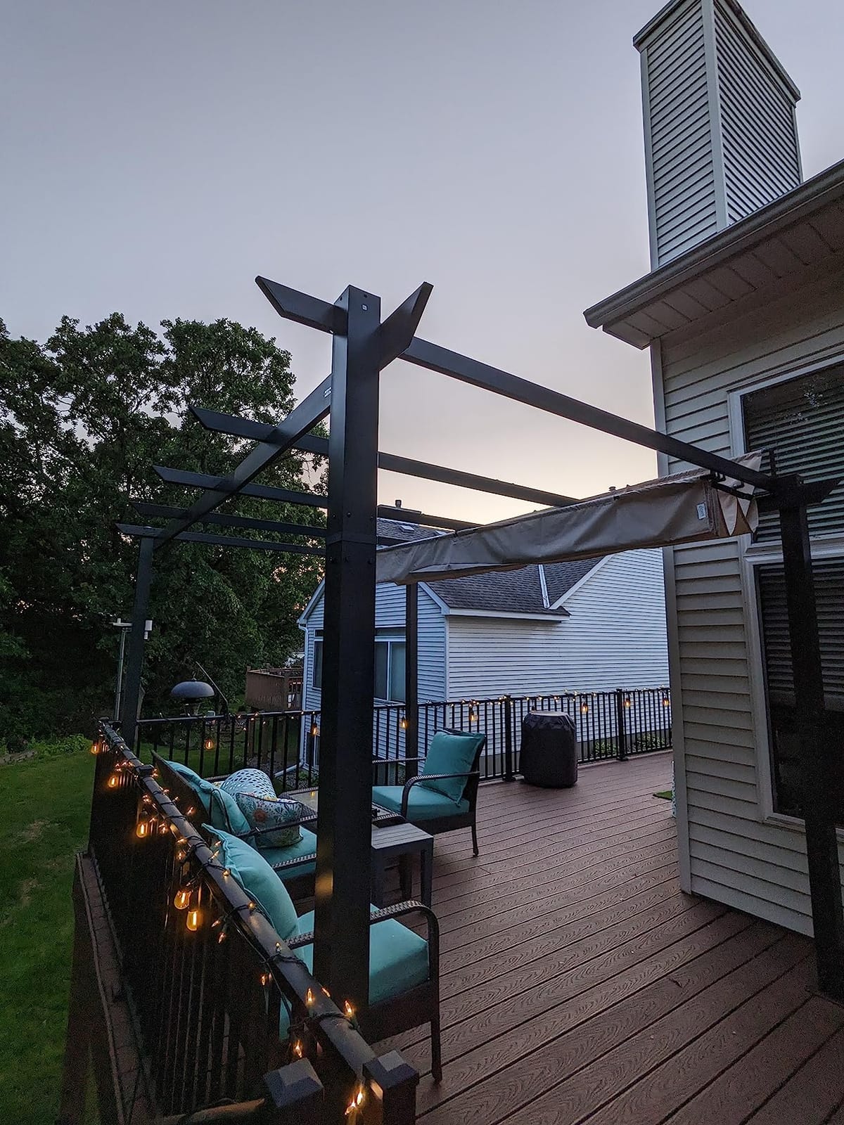Domi 11’ X 16’ Outdoor Retractable Pergola with Weather-Resistant Canopy Aluminum Garden Pergola Patio Grill Gazebo for Courtyard customer photo 1